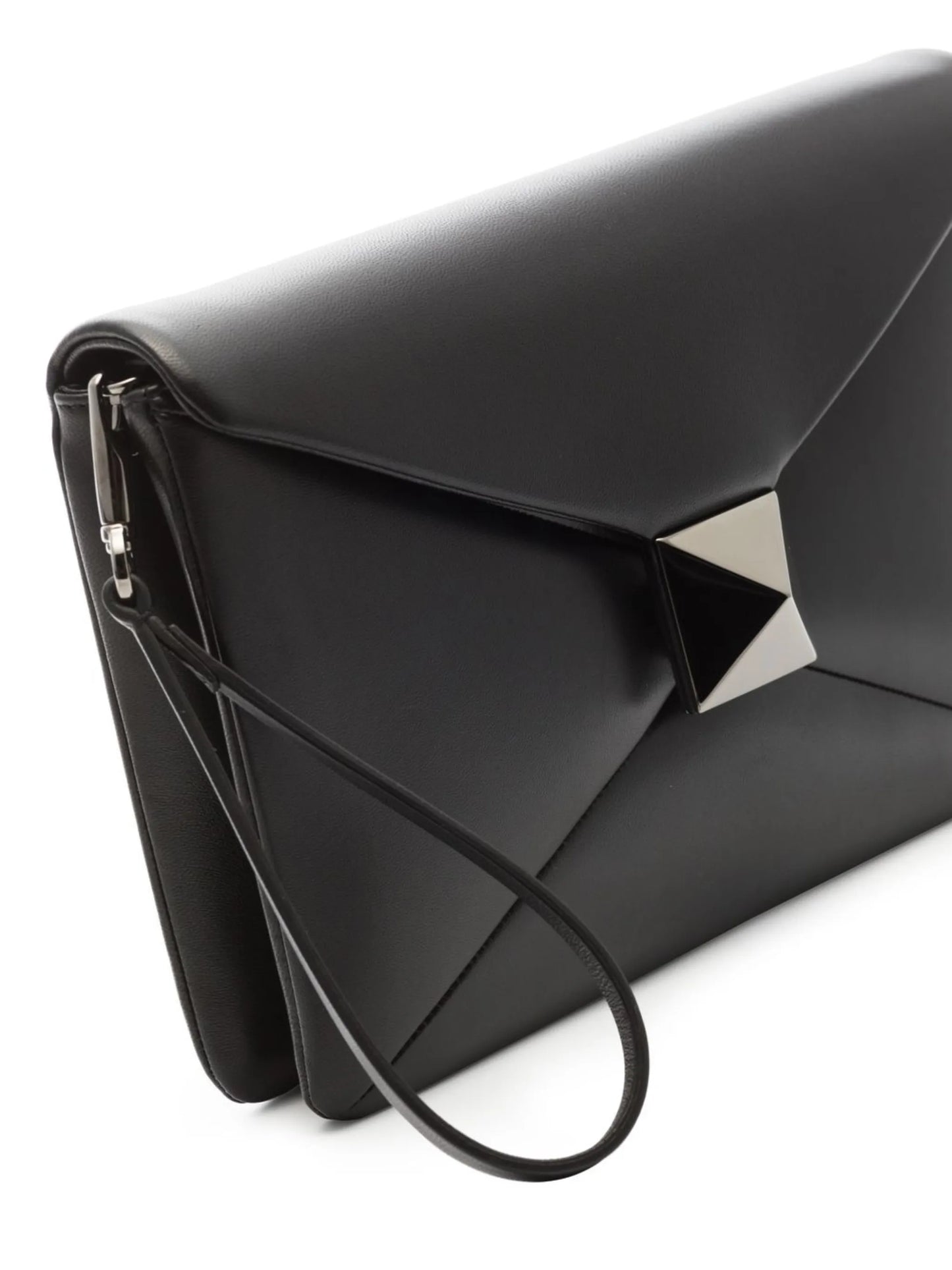 Roman stud leather clutch bag