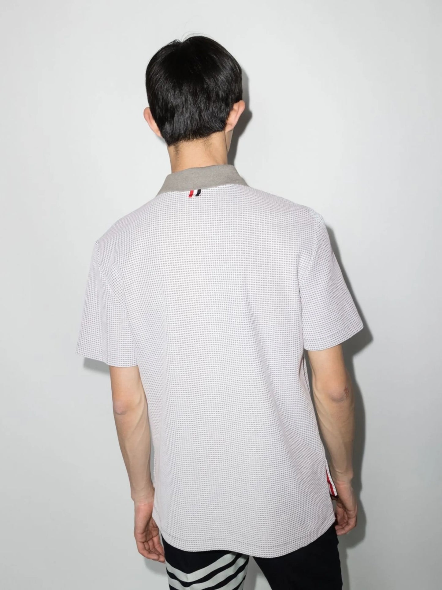 waffle-knit polo shirt