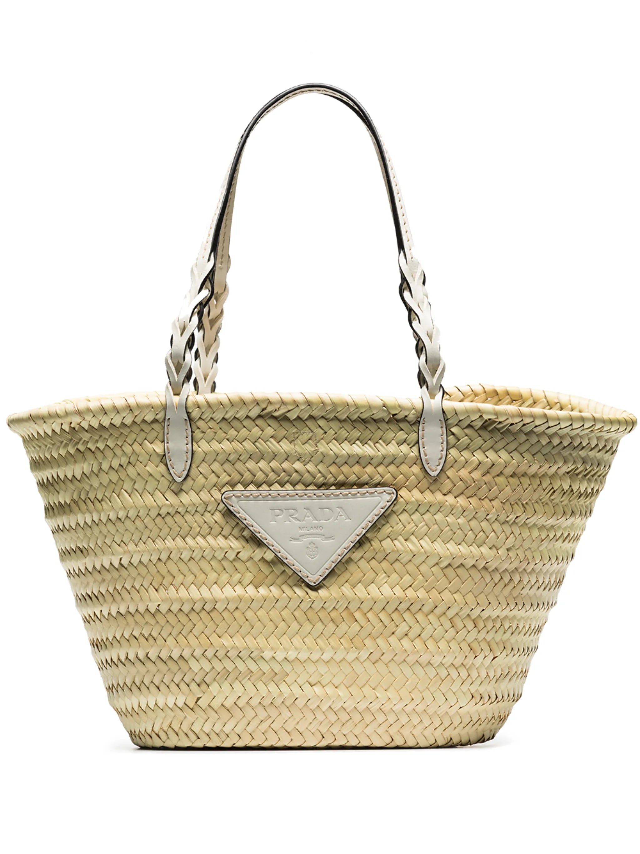 logo-plaque woven tote