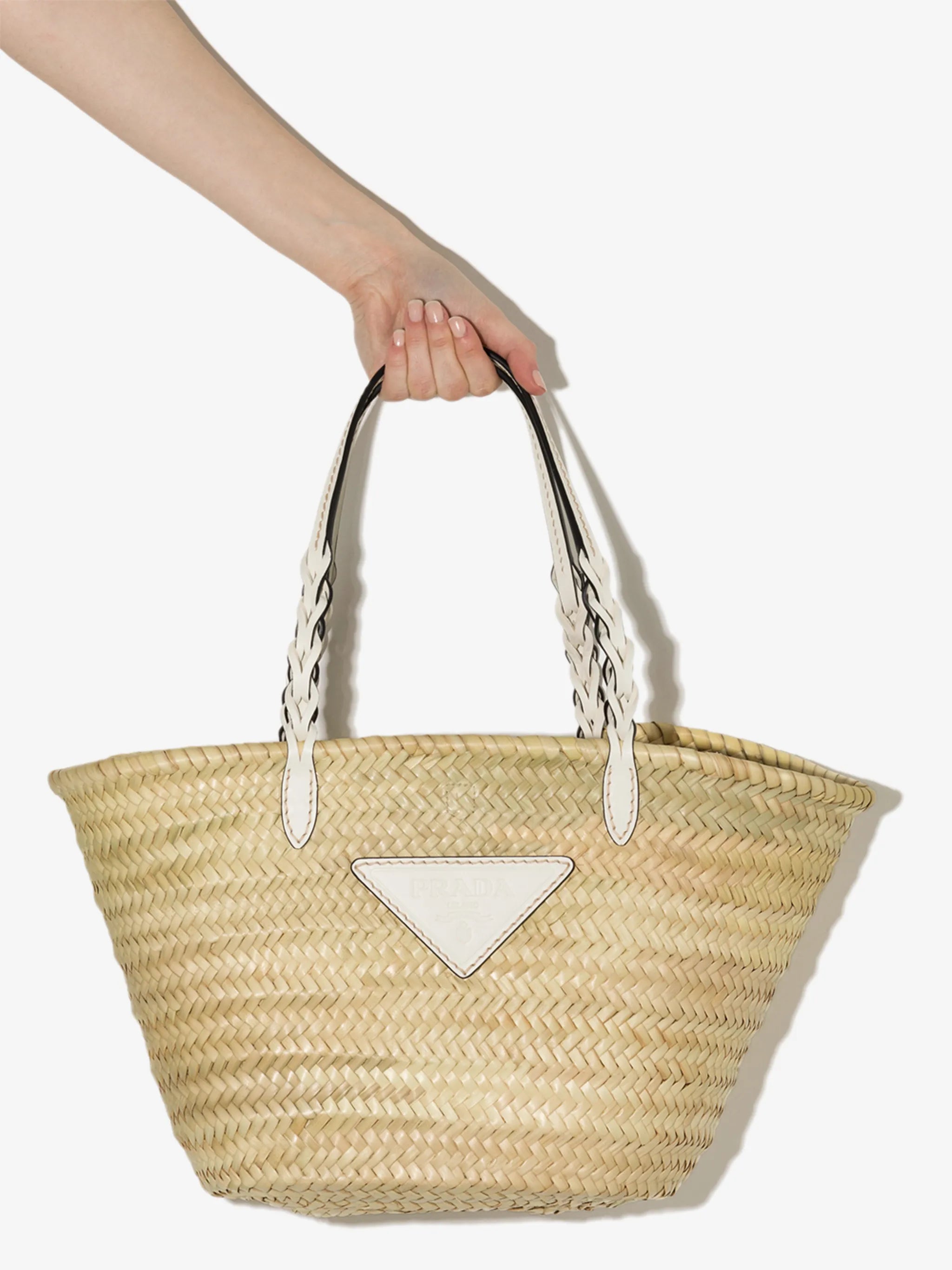 logo-plaque woven tote