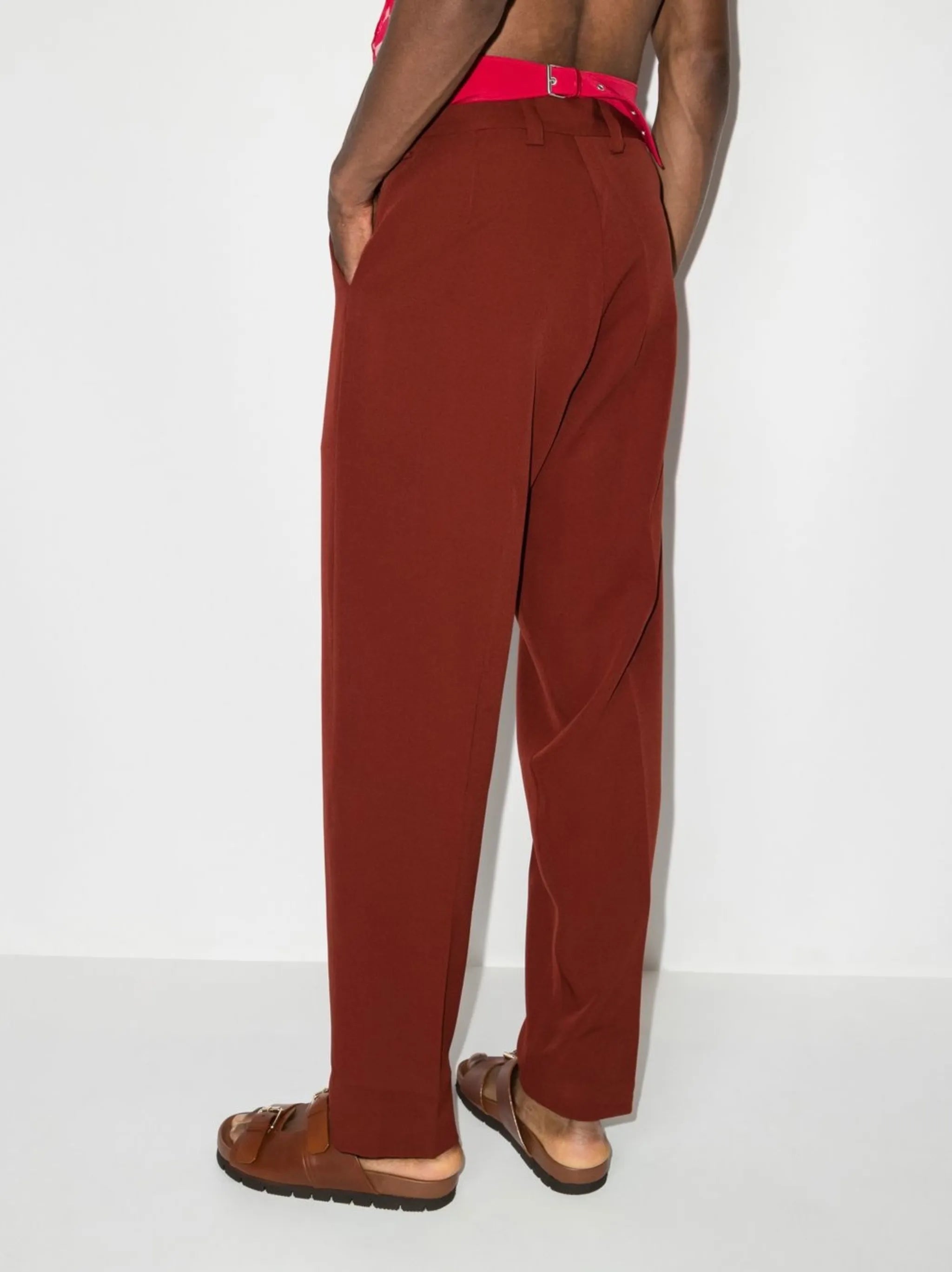 straight-leg tailored trousers