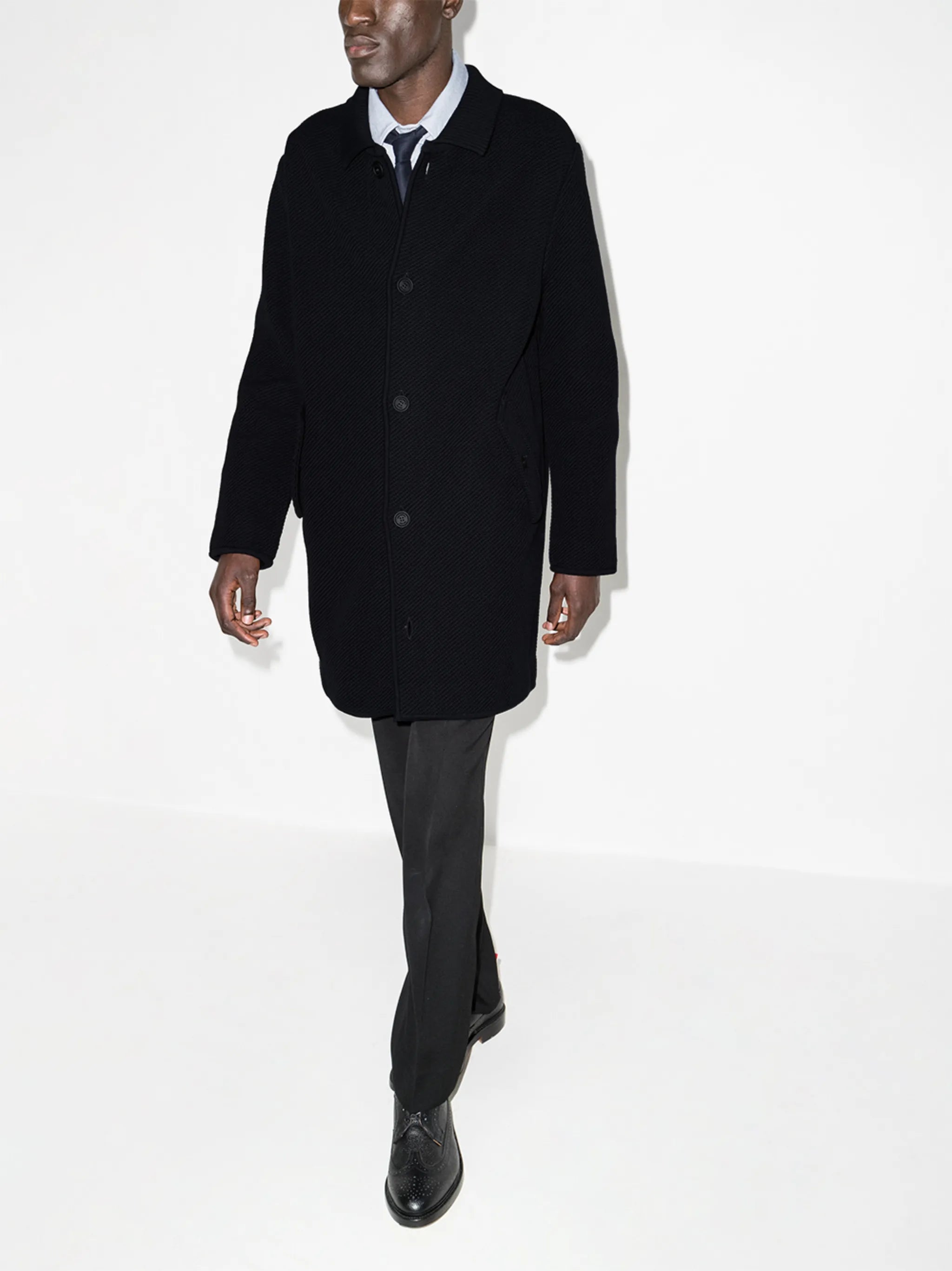 RWB stripe single-breasted coat