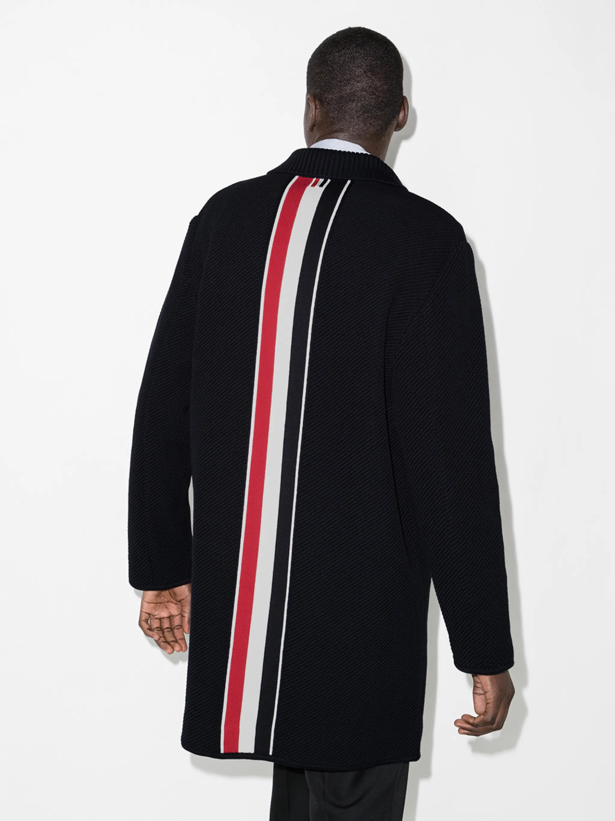 RWB stripe single-breasted coat