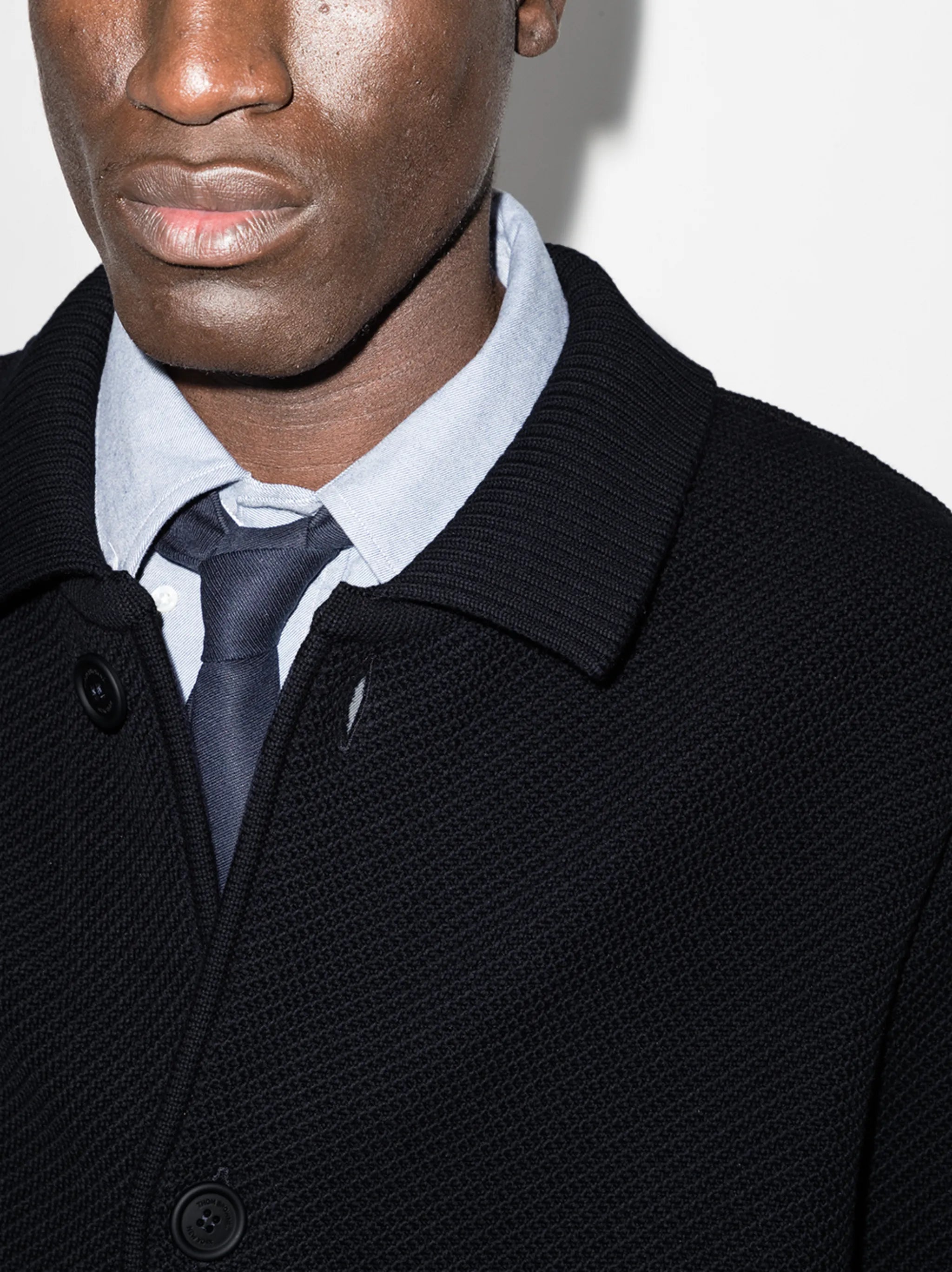 RWB stripe single-breasted coat