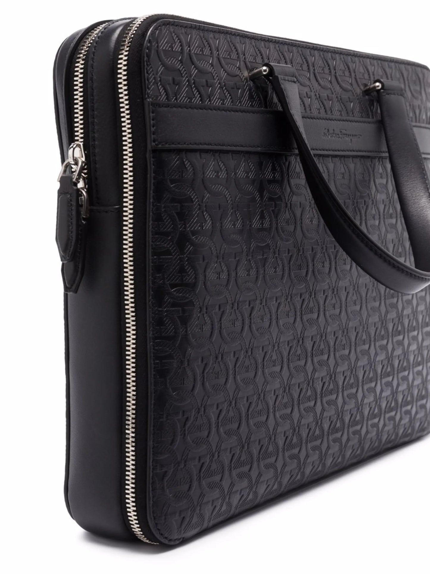 Gancini leather briefcase