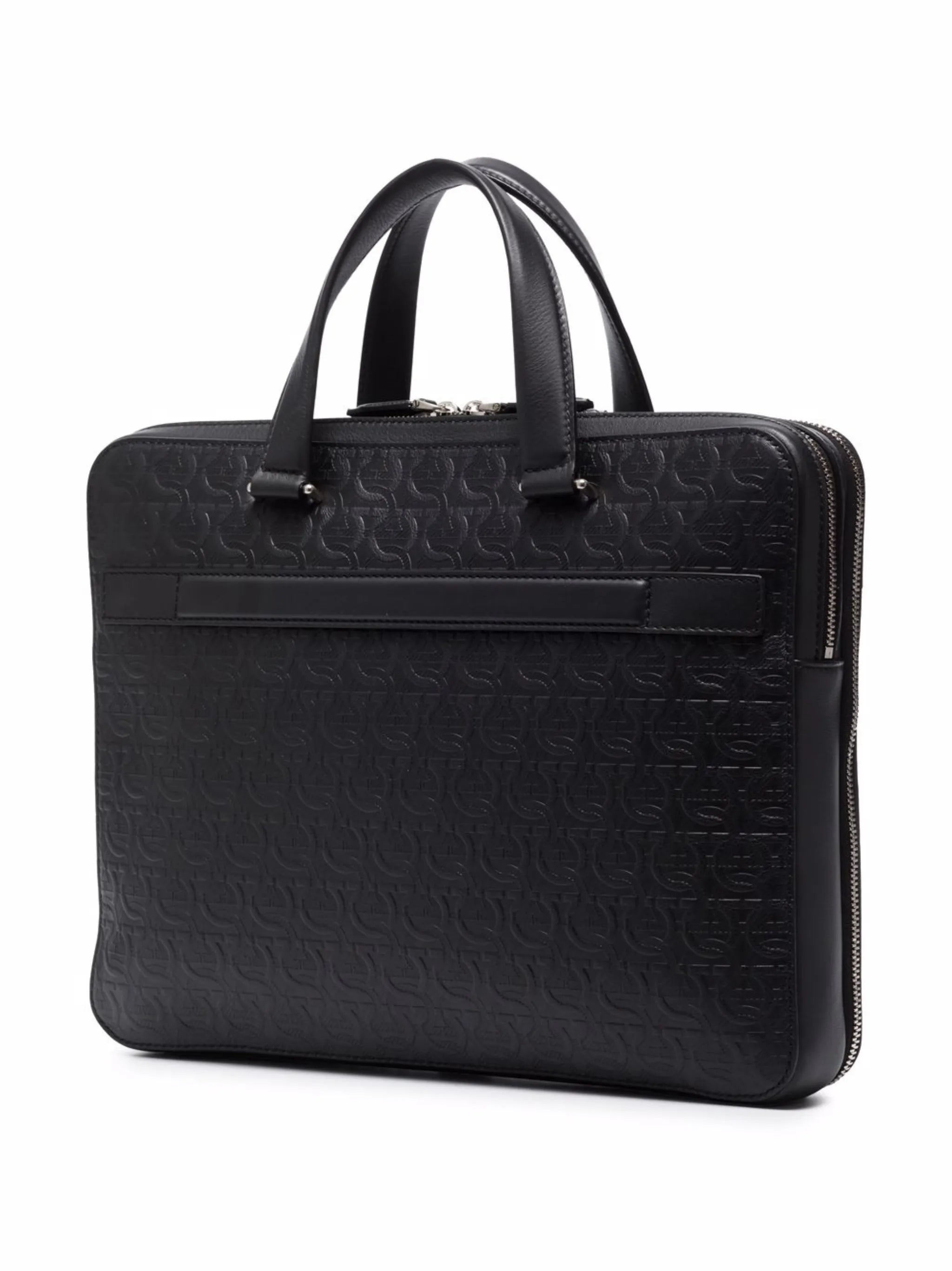 Gancini leather briefcase