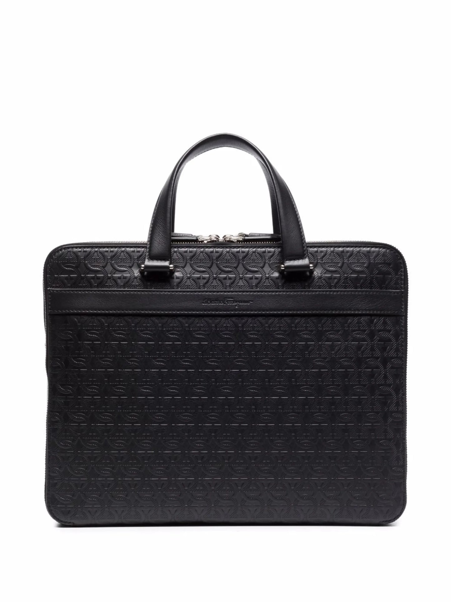 Gancini leather briefcase