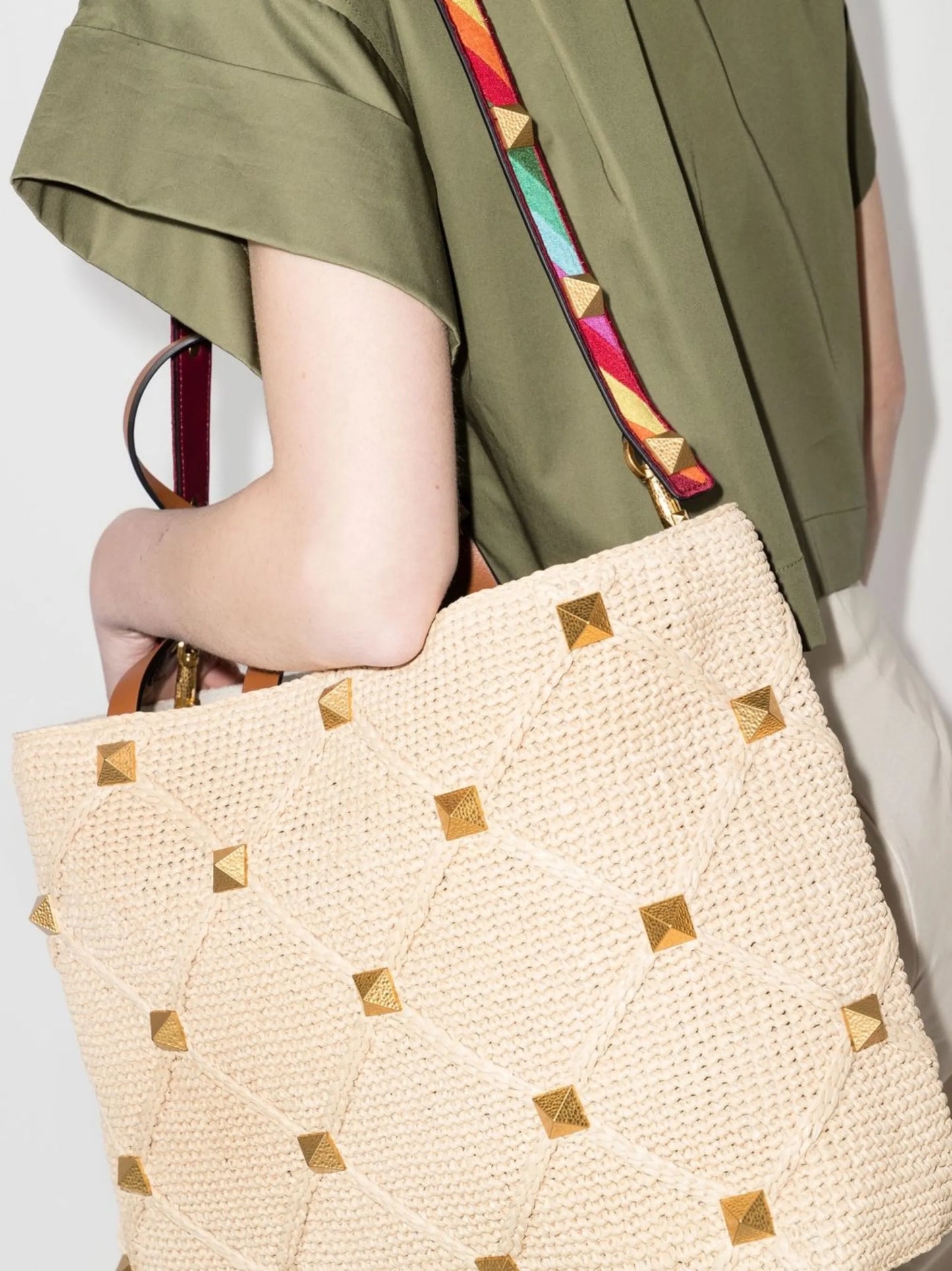 Roman Stud quilted tote bag