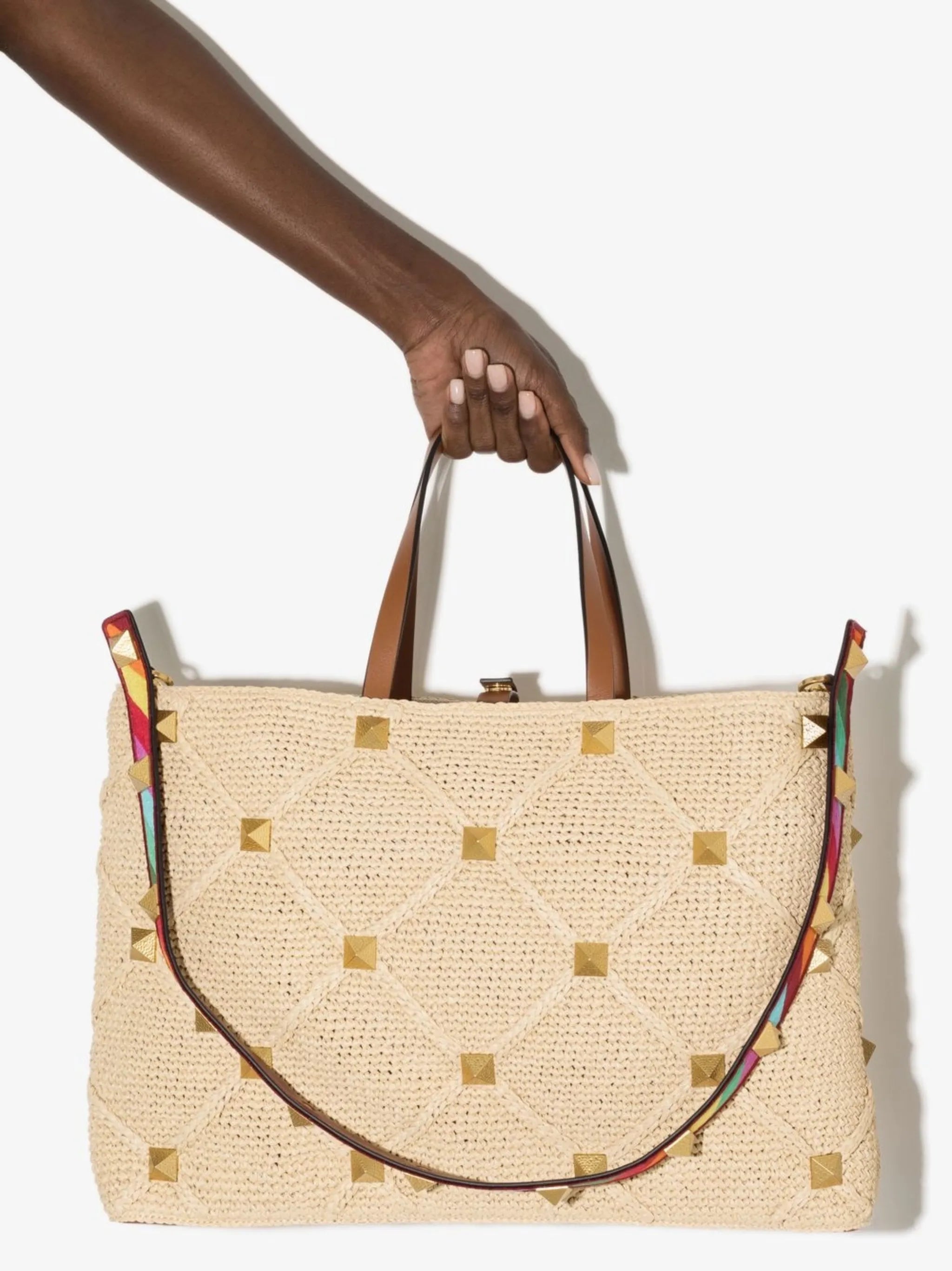 Roman Stud quilted tote bag