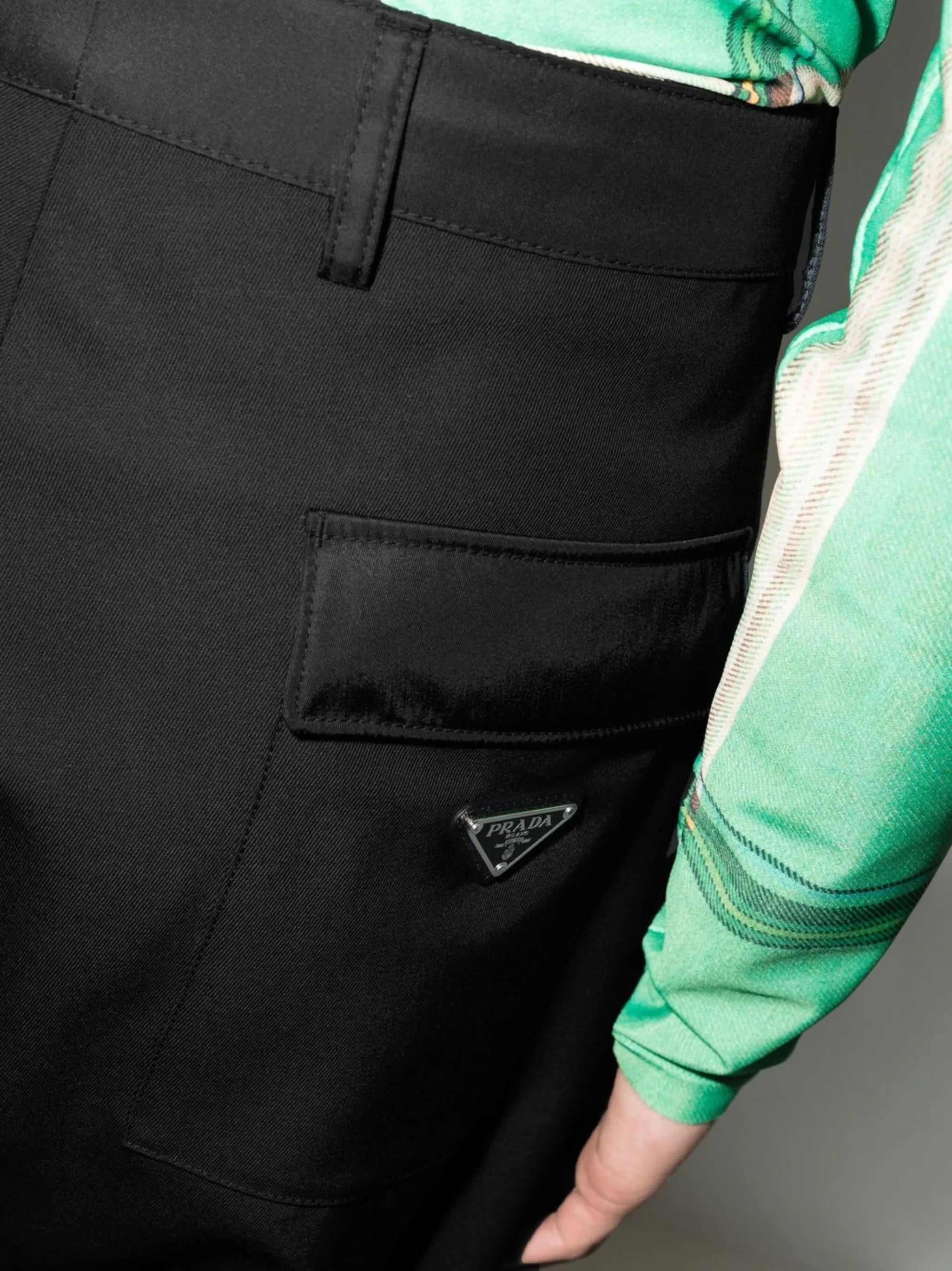 straight-leg wool trousers