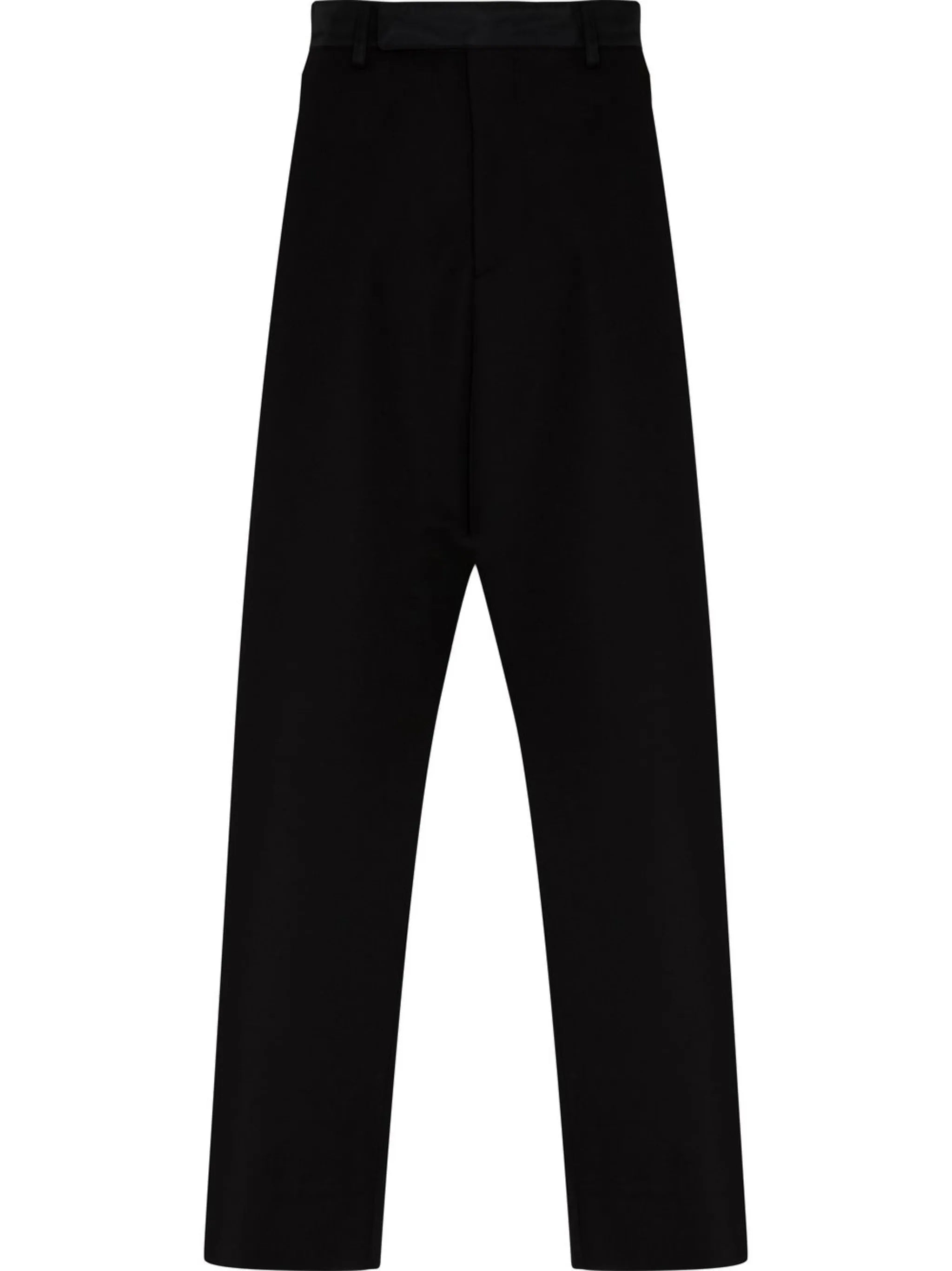 straight-leg wool trousers