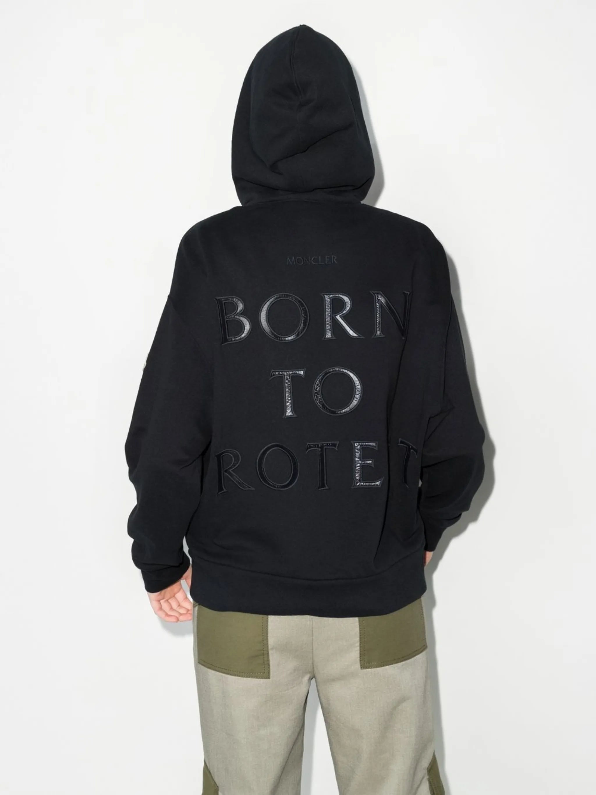 Born to Protect-print hoodie