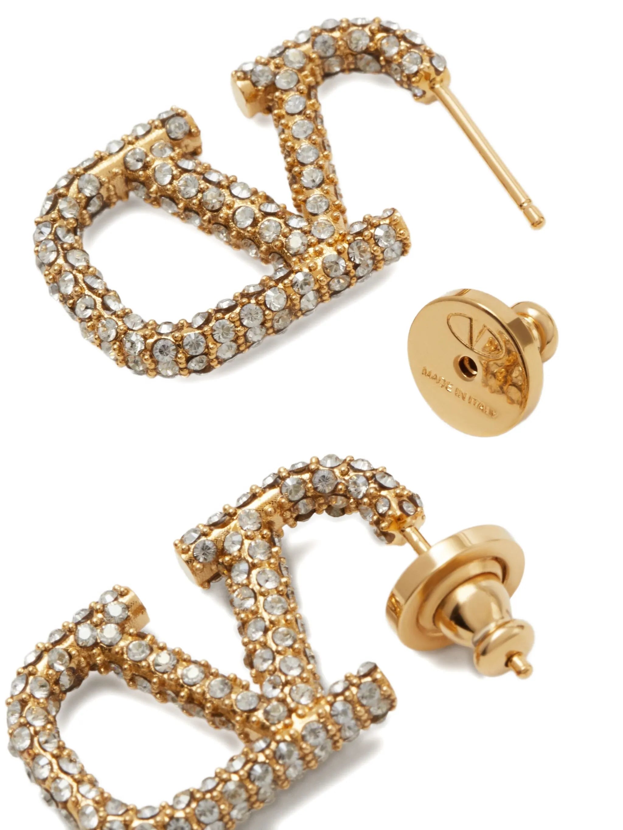 VLogo Signature crystal-embellished earrings