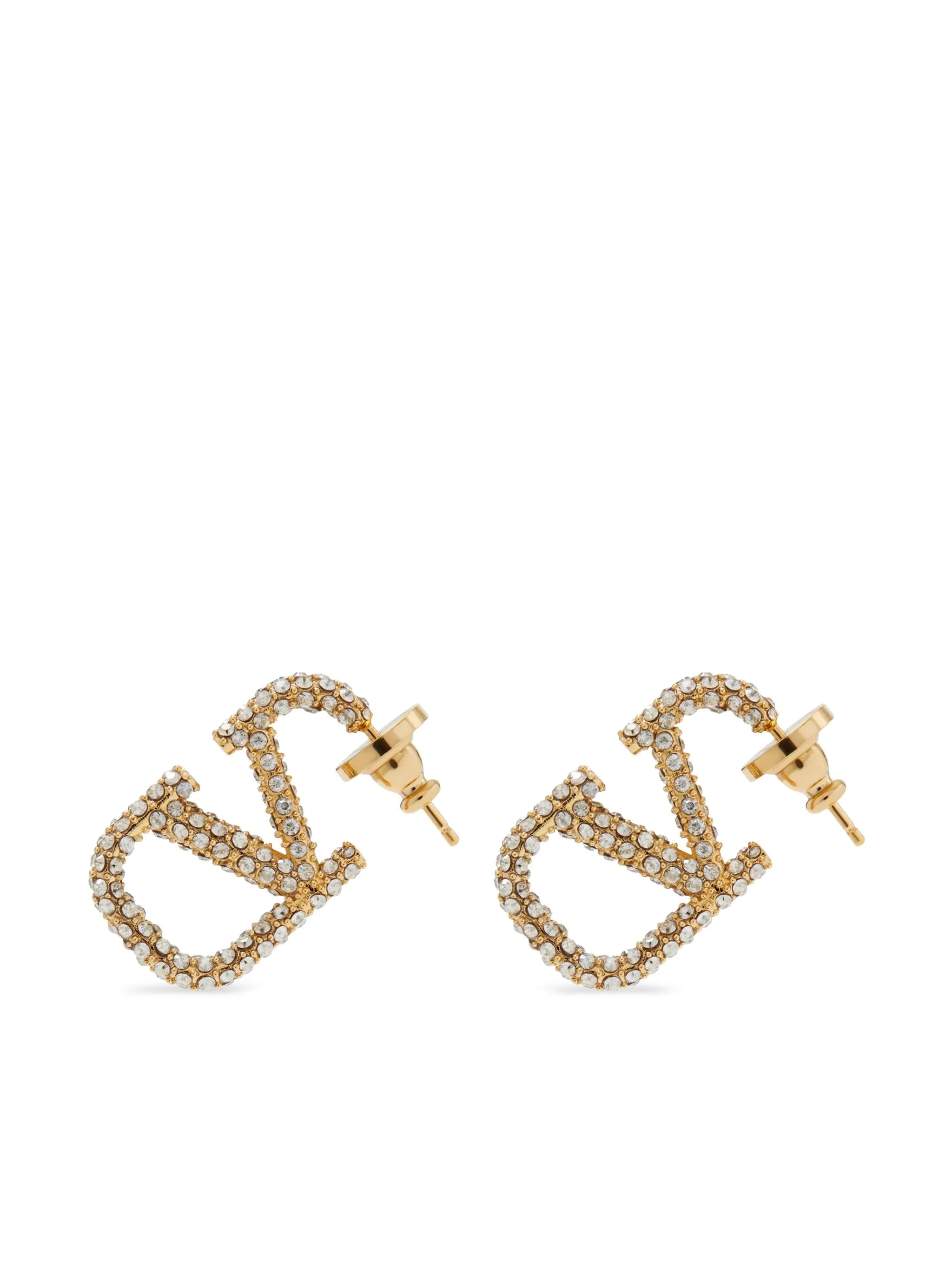 VLogo Signature crystal-embellished earrings