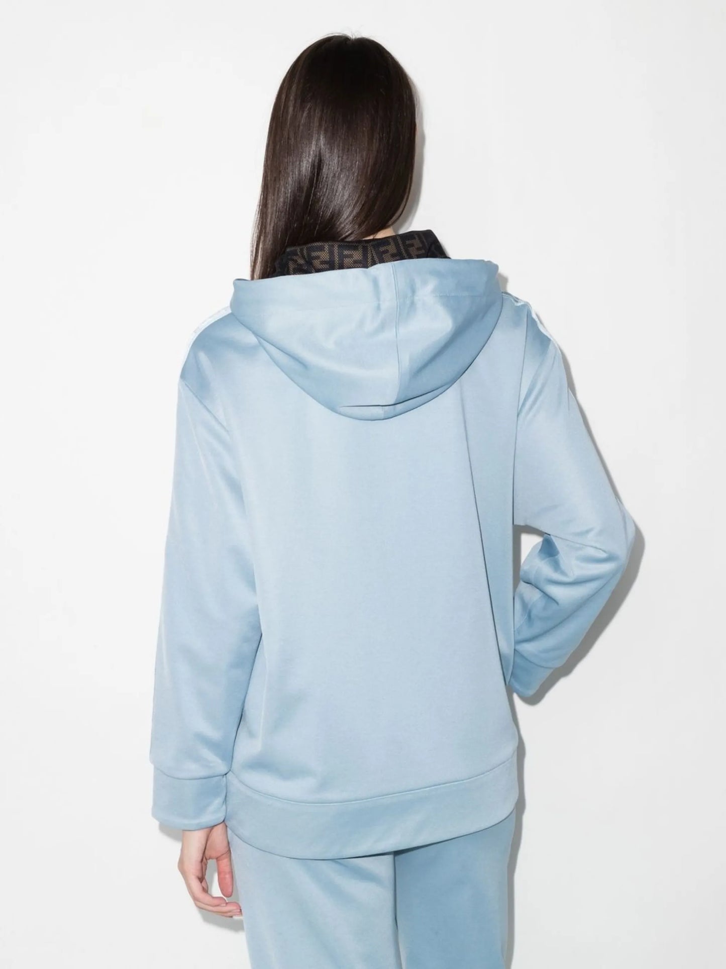 FF-motif reversible hooded jacket