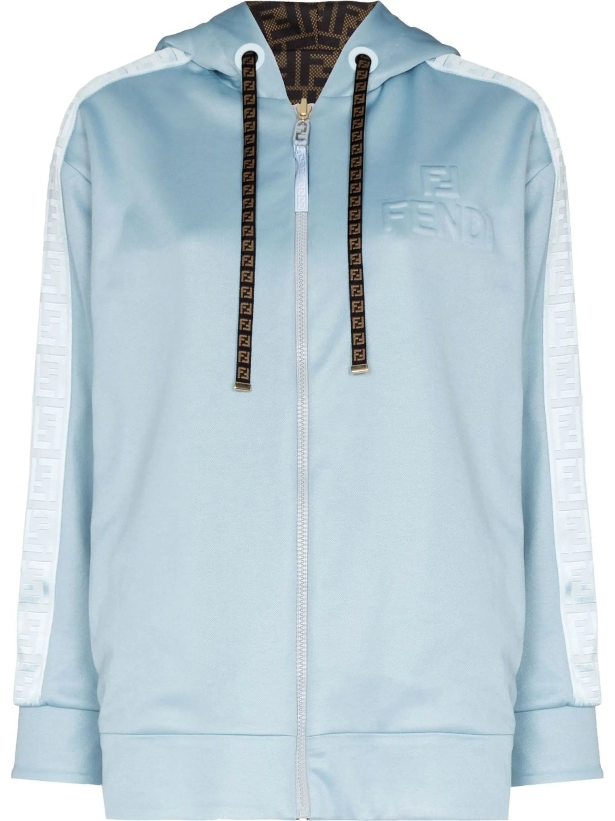 FF-motif reversible hooded jacket