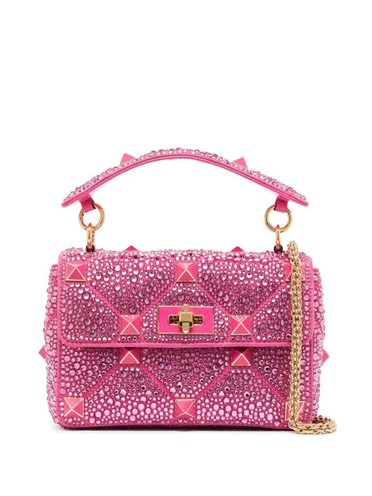crystal-embellished Roman stud shoulder bag