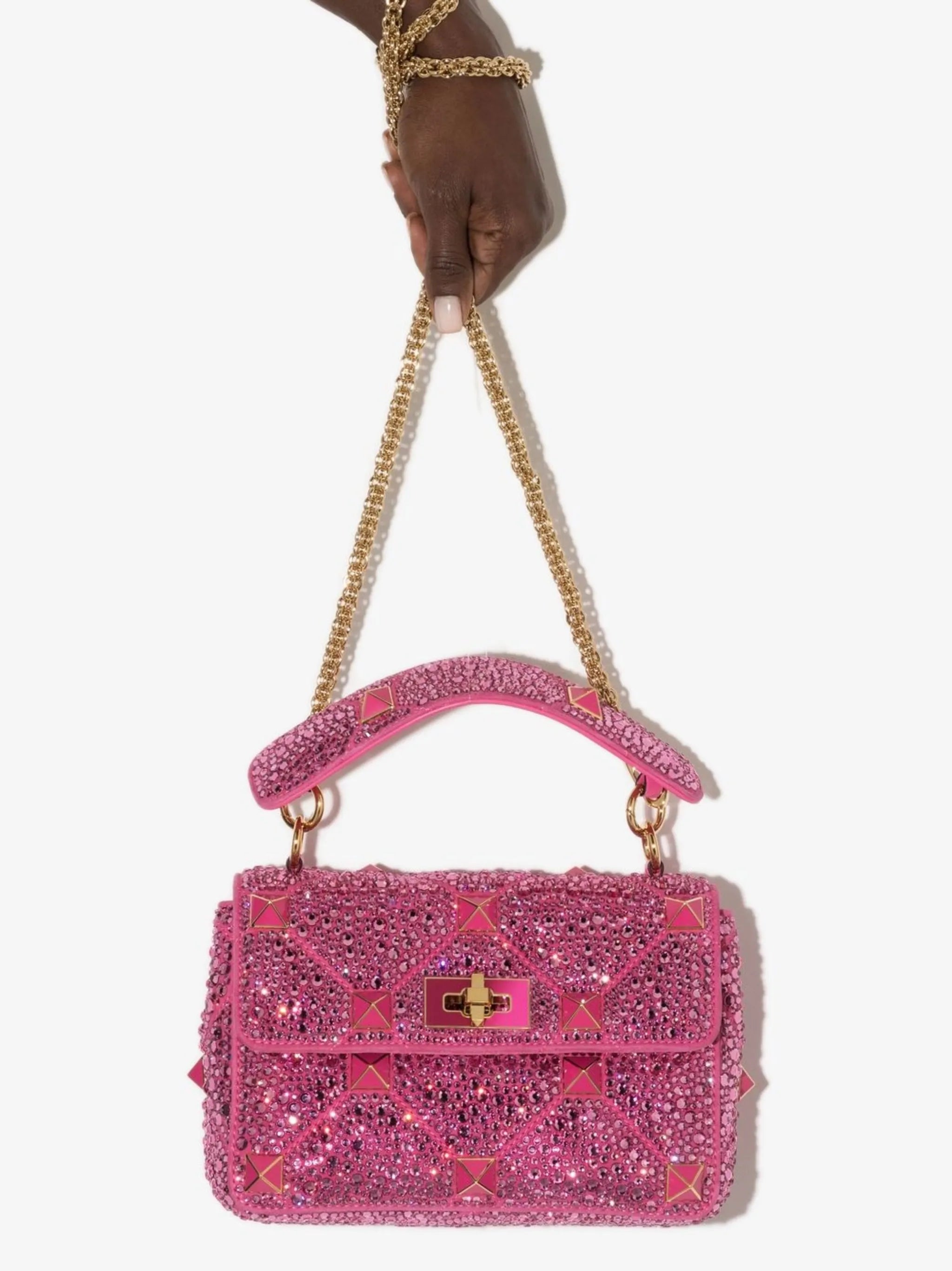 crystal-embellished Roman stud shoulder bag