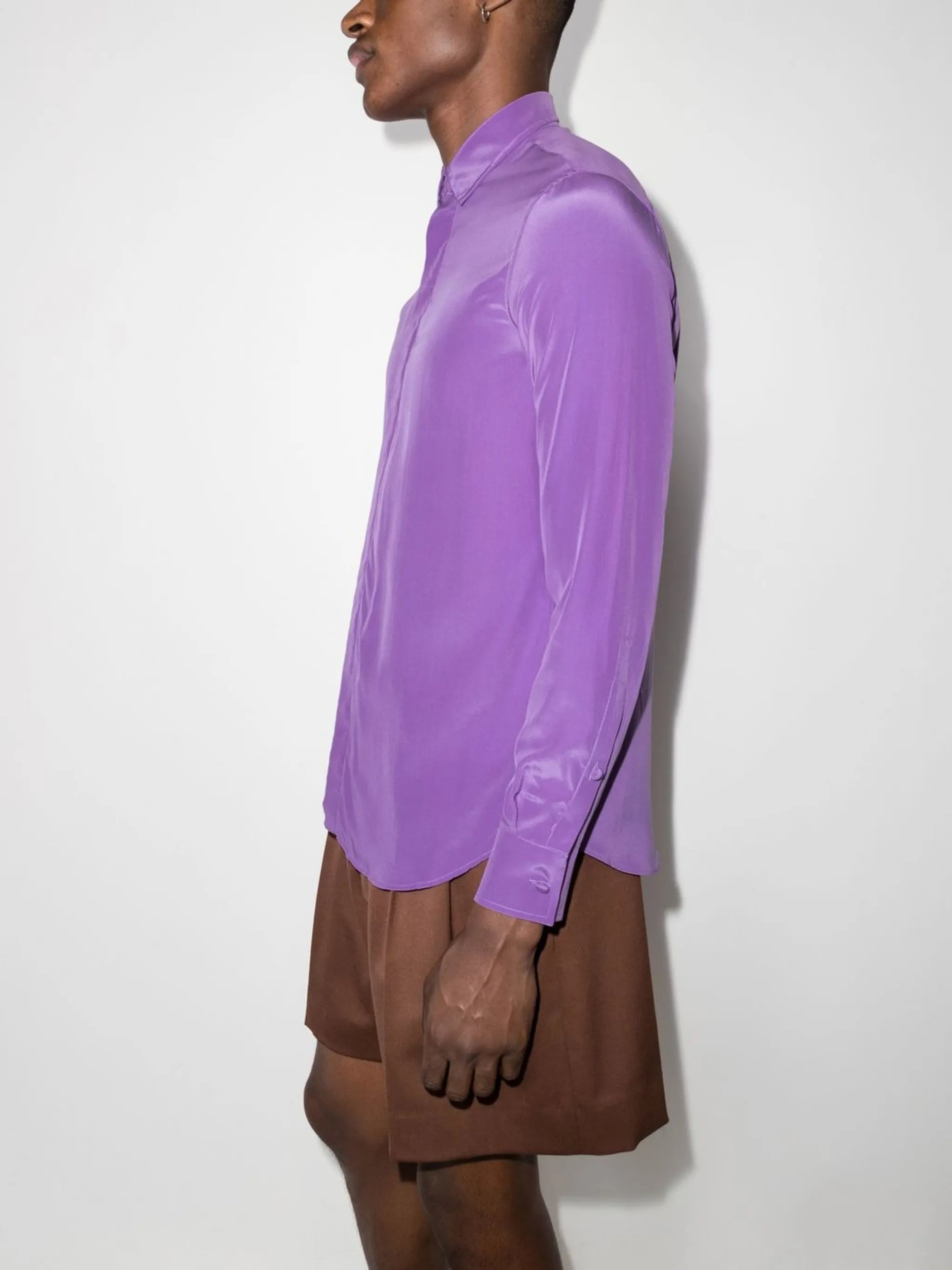 long-sleeve silk shirt