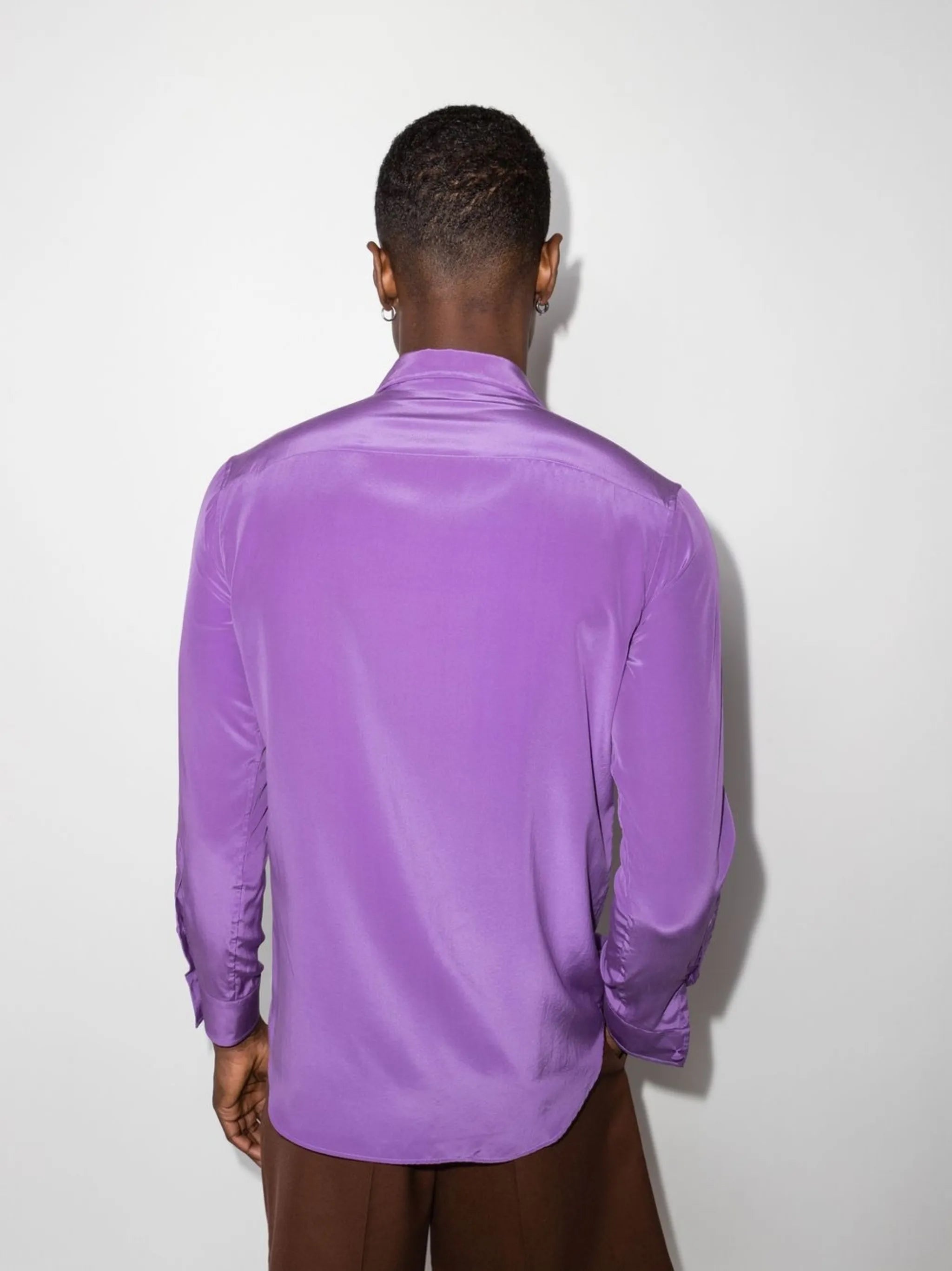 long-sleeve silk shirt