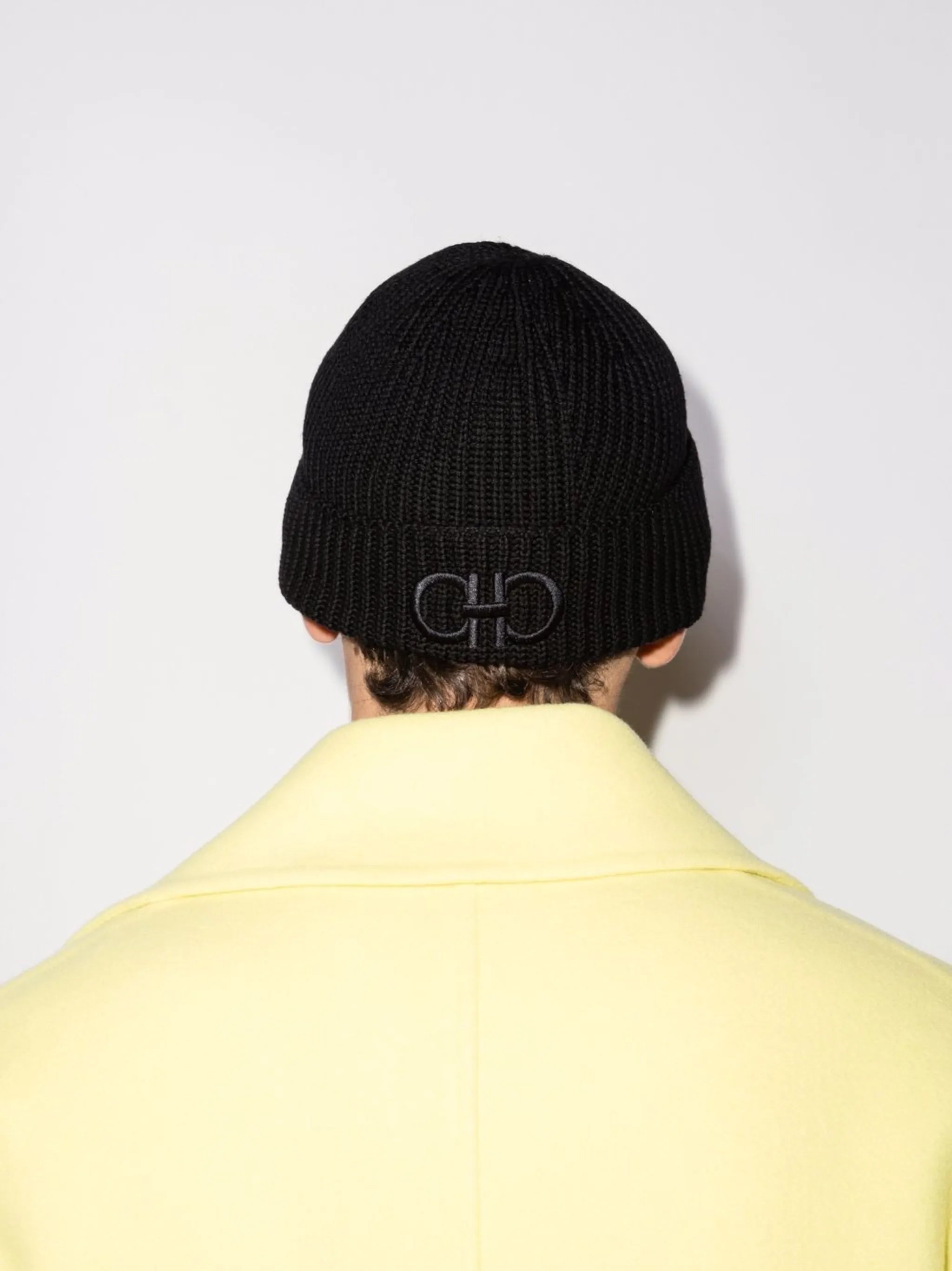 Gancini-logo wool beanie