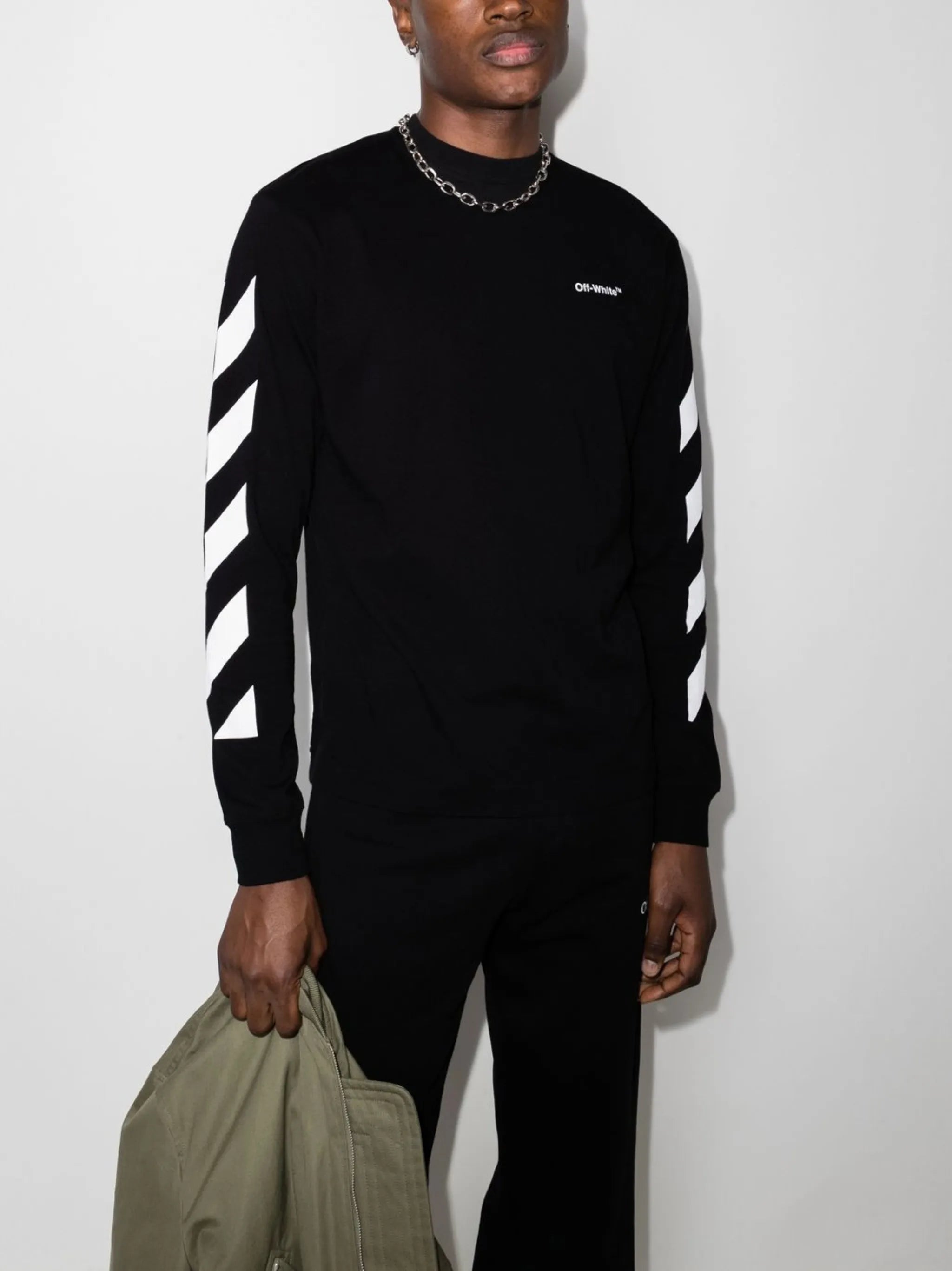 Diag graphic sleeve T-shirt