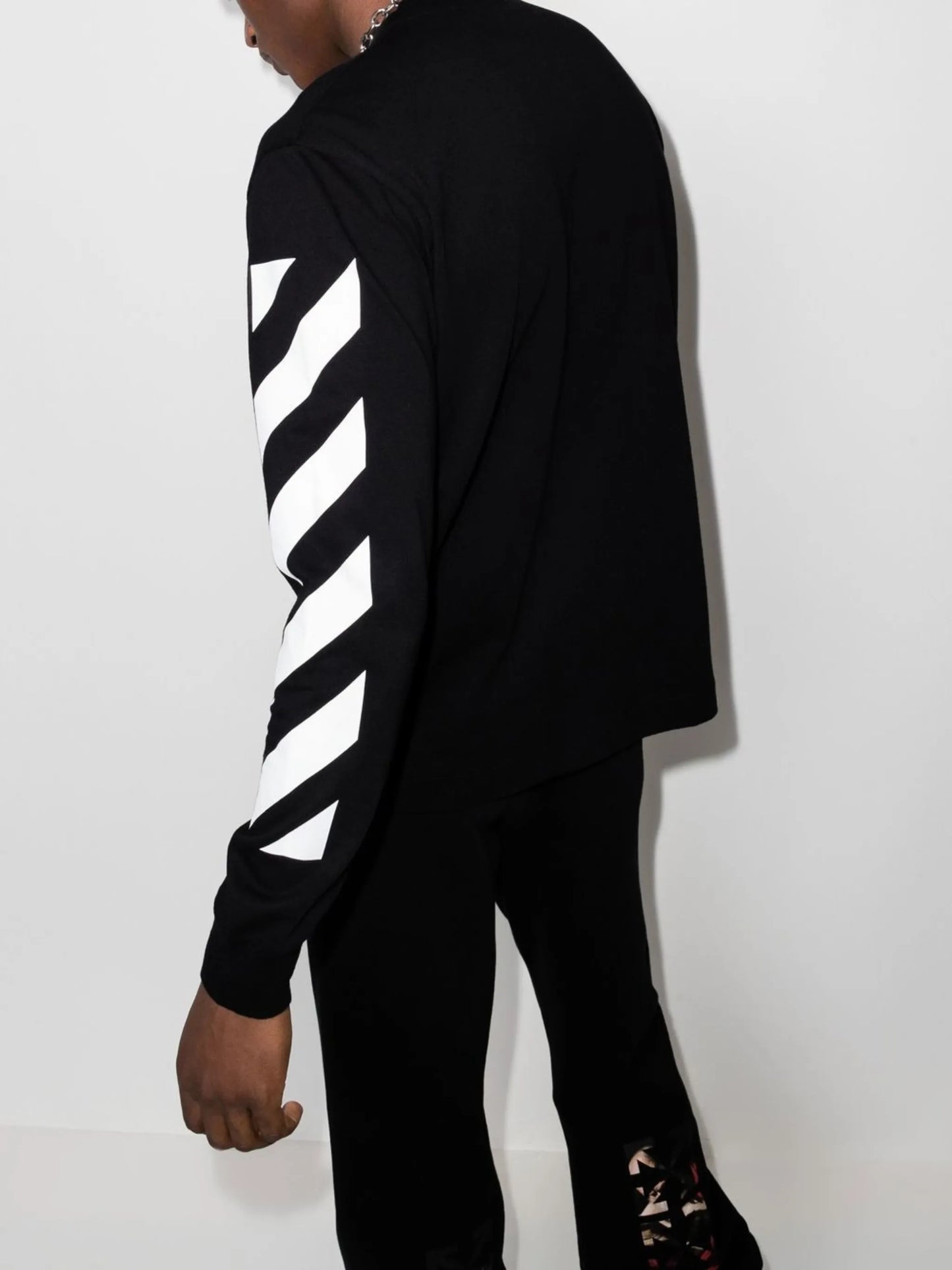 Diag graphic sleeve T-shirt