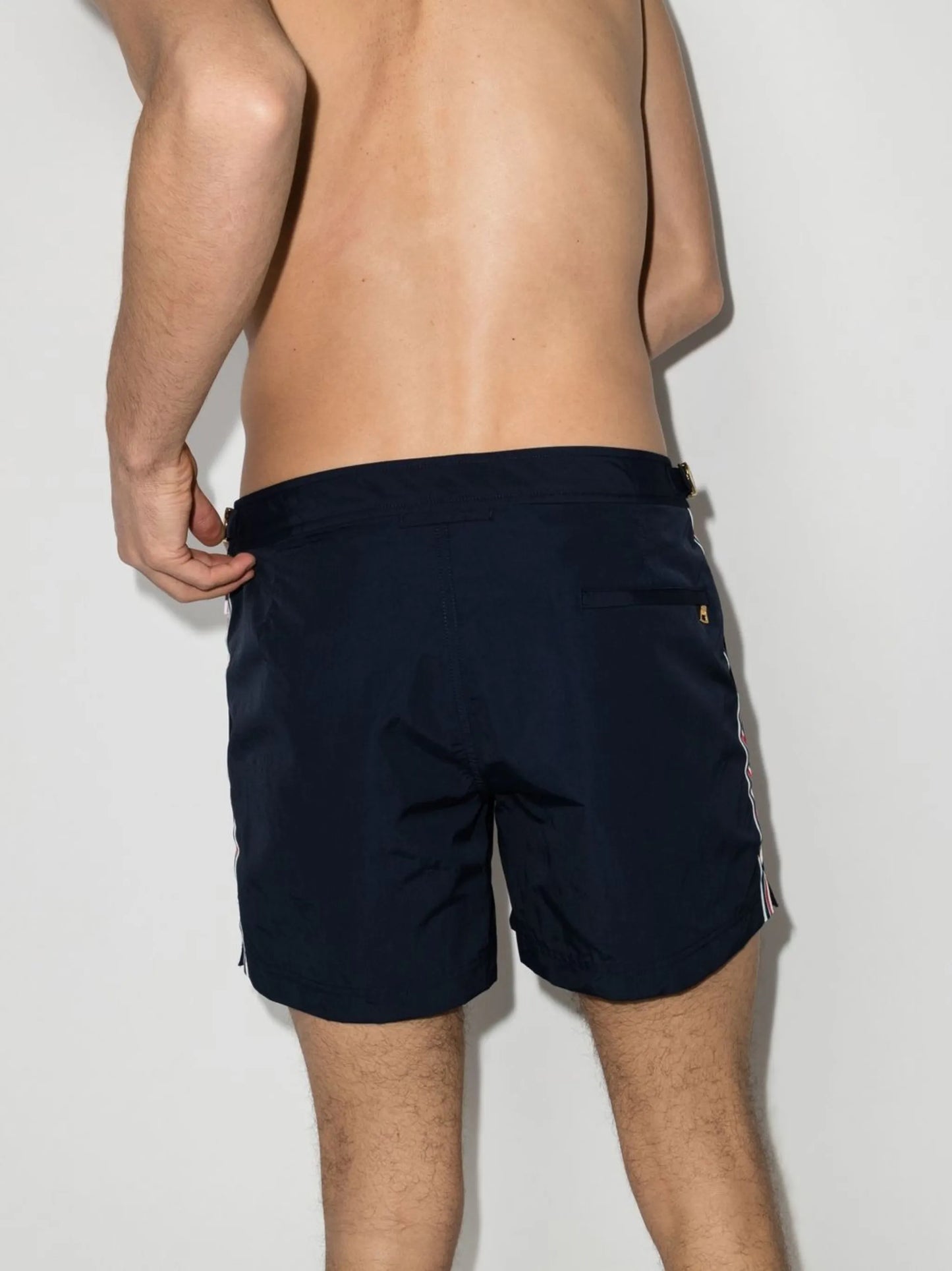 side-stripe swim-shorts
