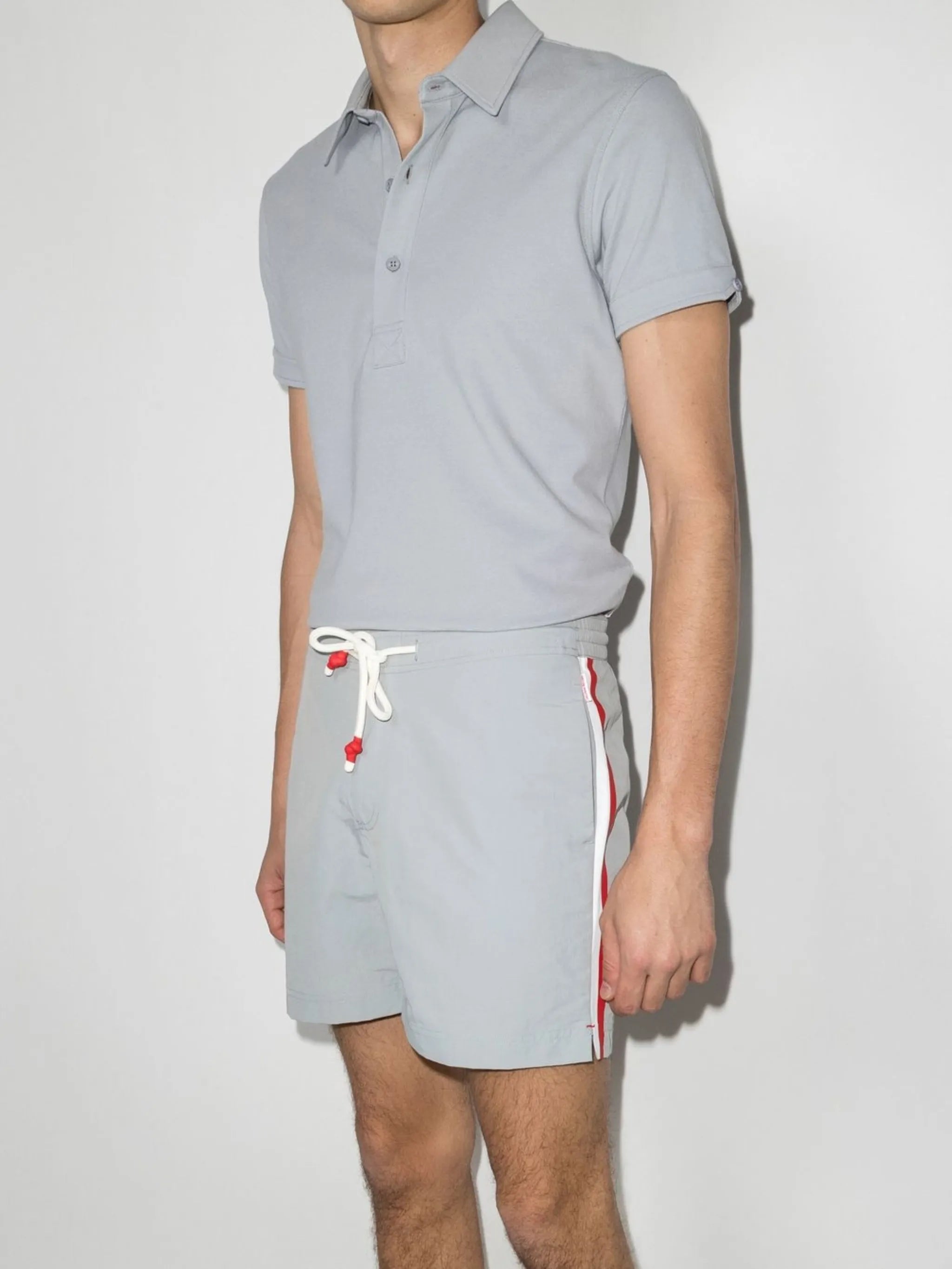 side-stripe drawstring swim shorts