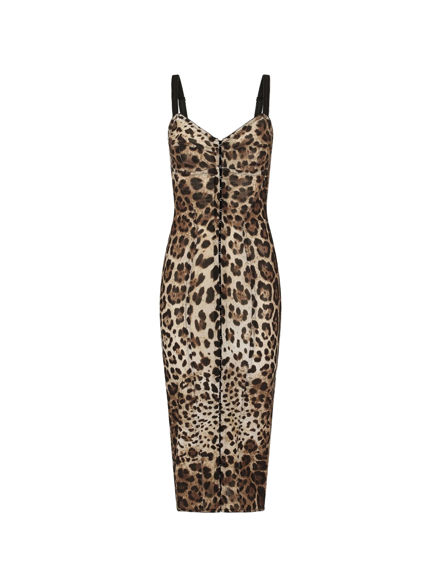 leopard-print midi dress
