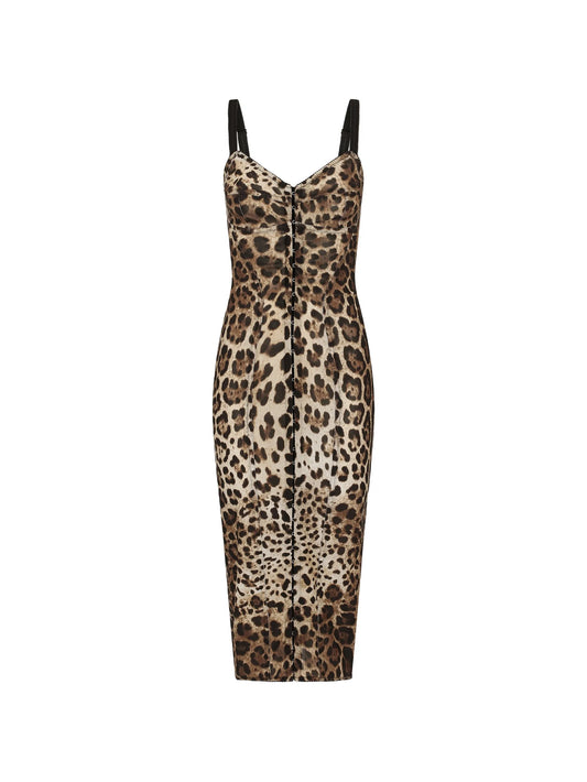 leopard-print midi dress