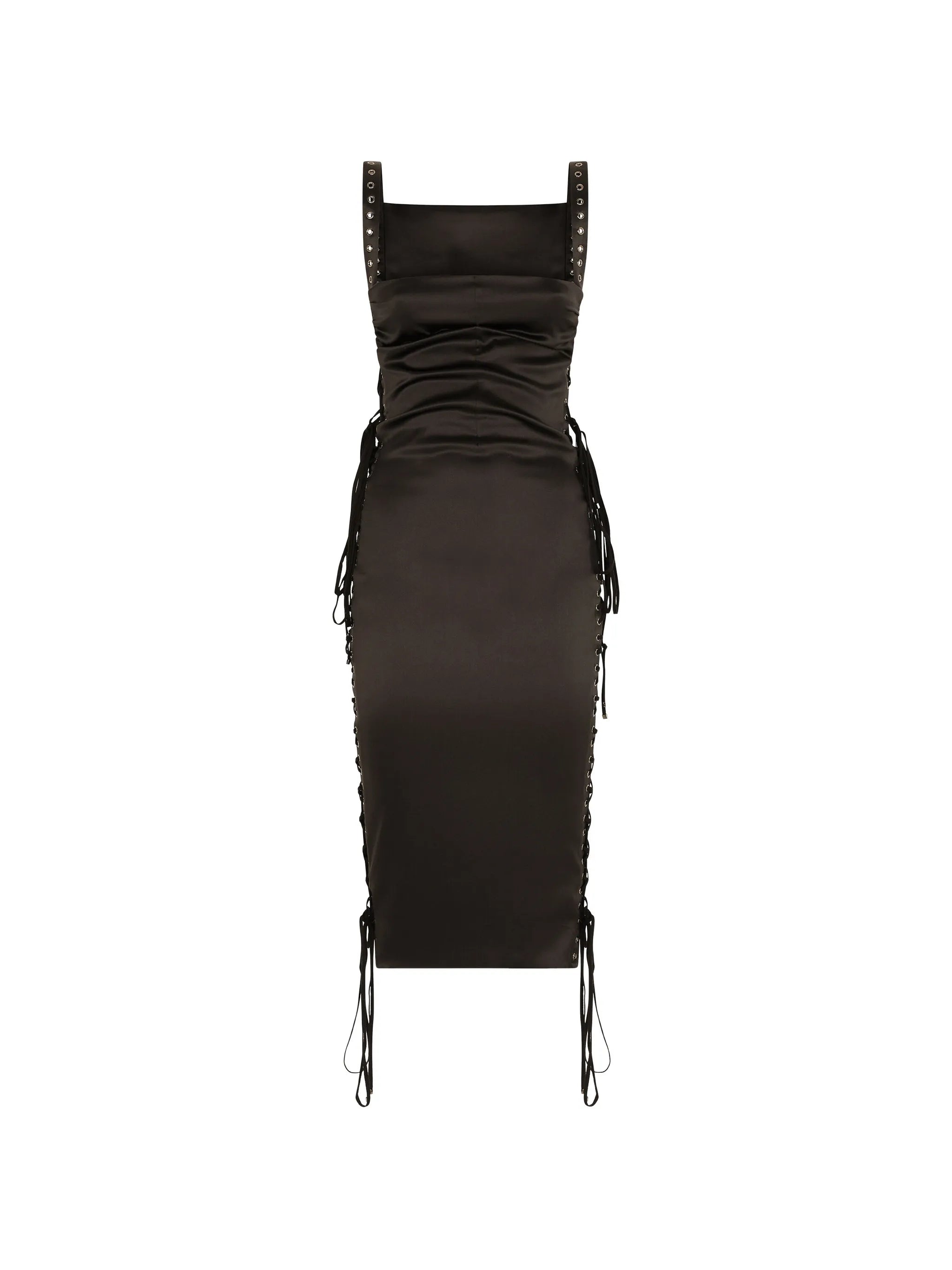 lace-detail sleeveless midi dress