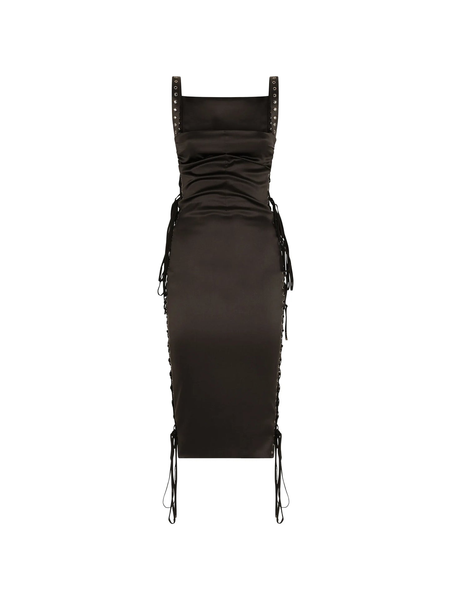 lace-detail sleeveless midi dress