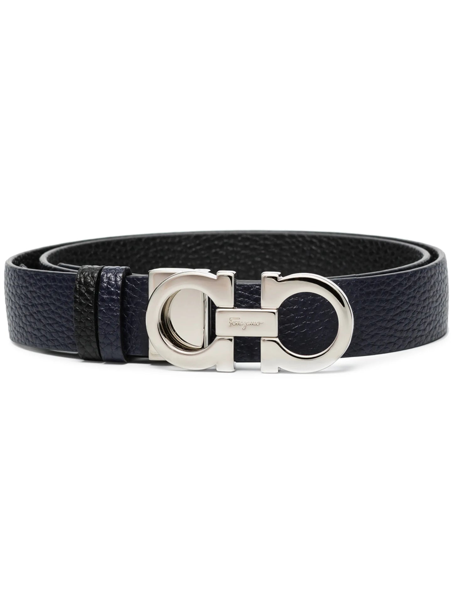 Gancini-buckle reversible belt