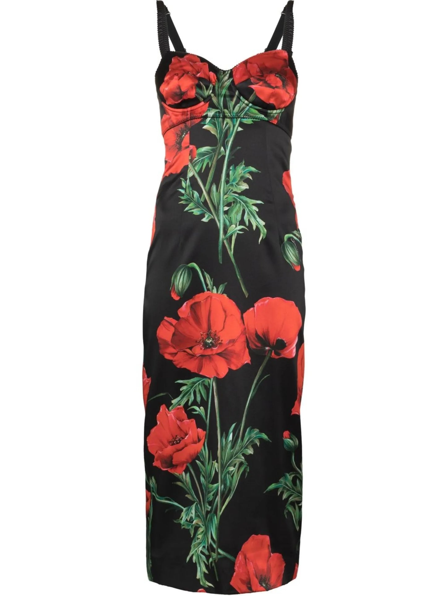 rose-print bustier dress