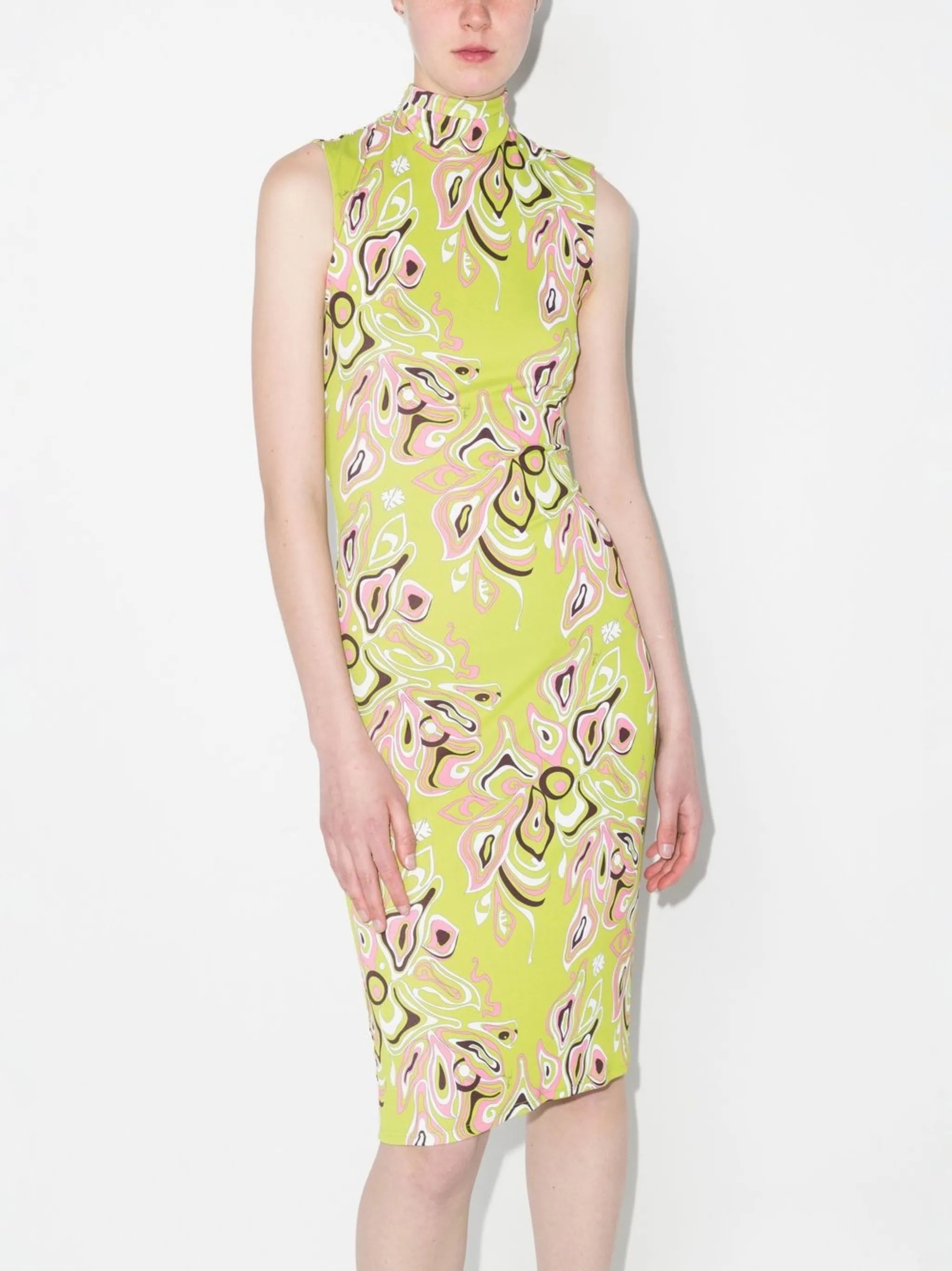 Africana-print open-back dress