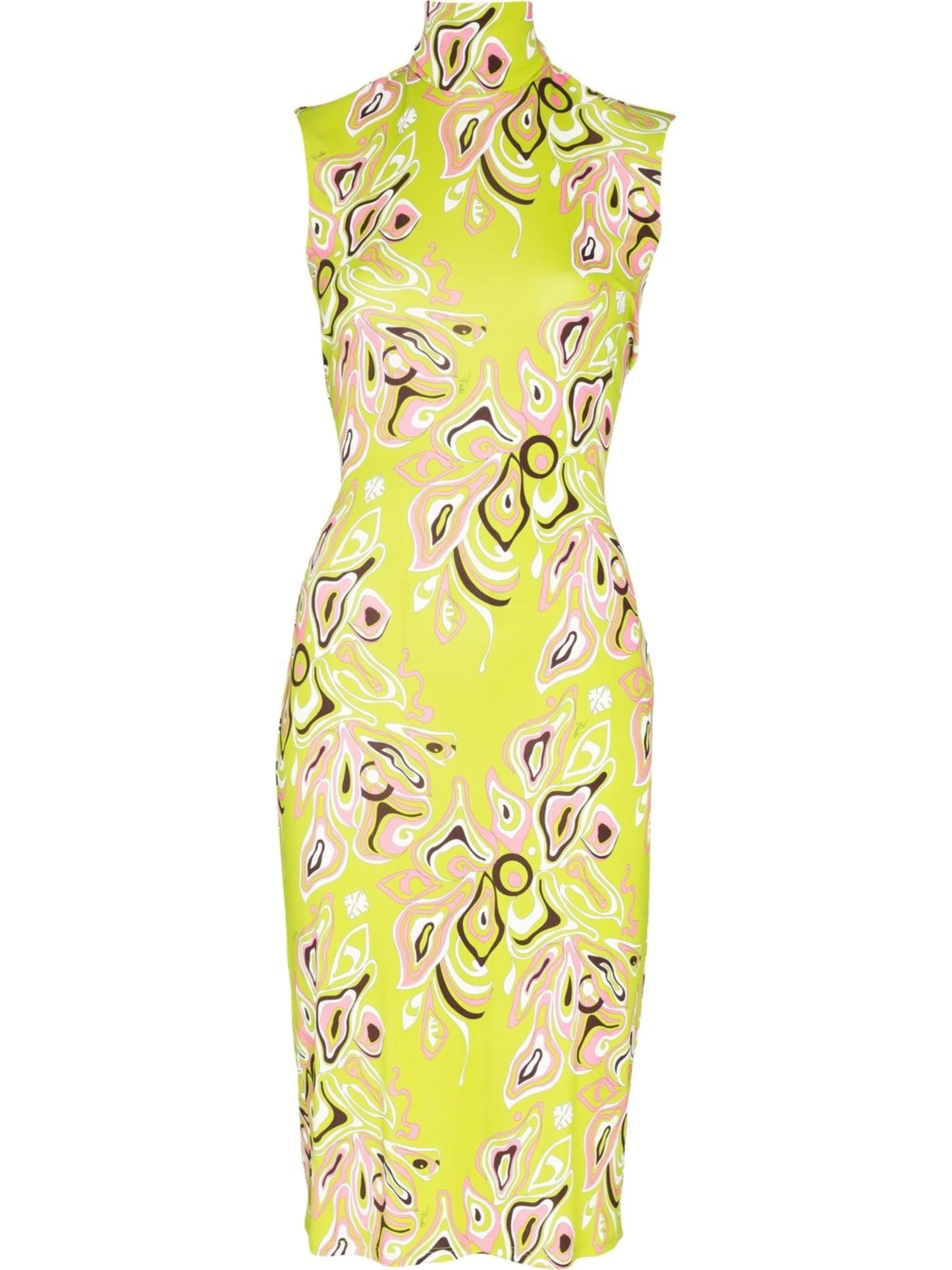 Africana-print open-back dress