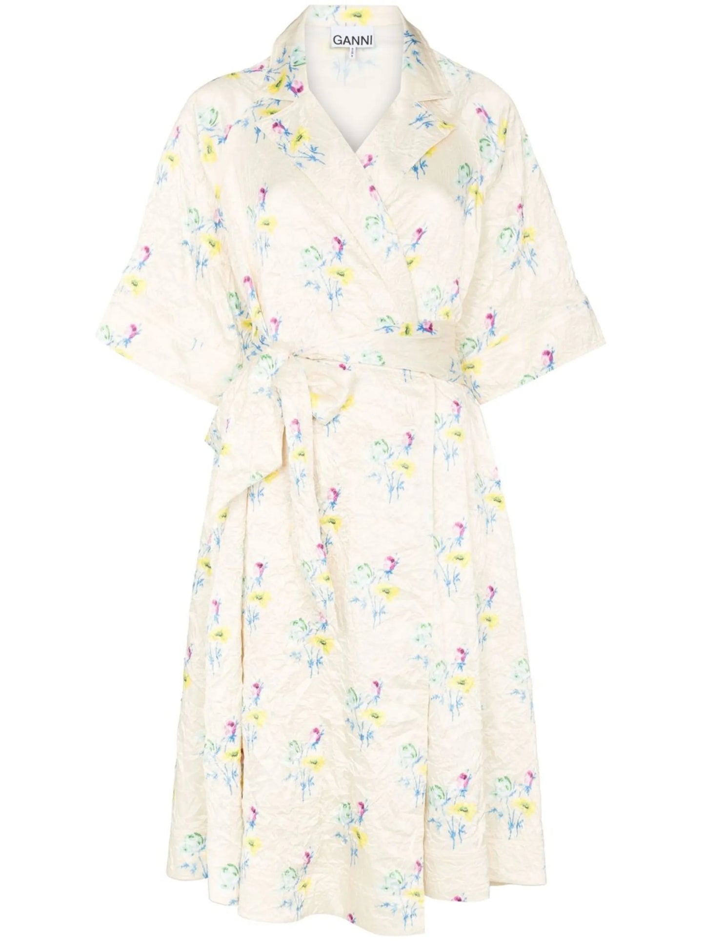 floral-print tie-waist dress