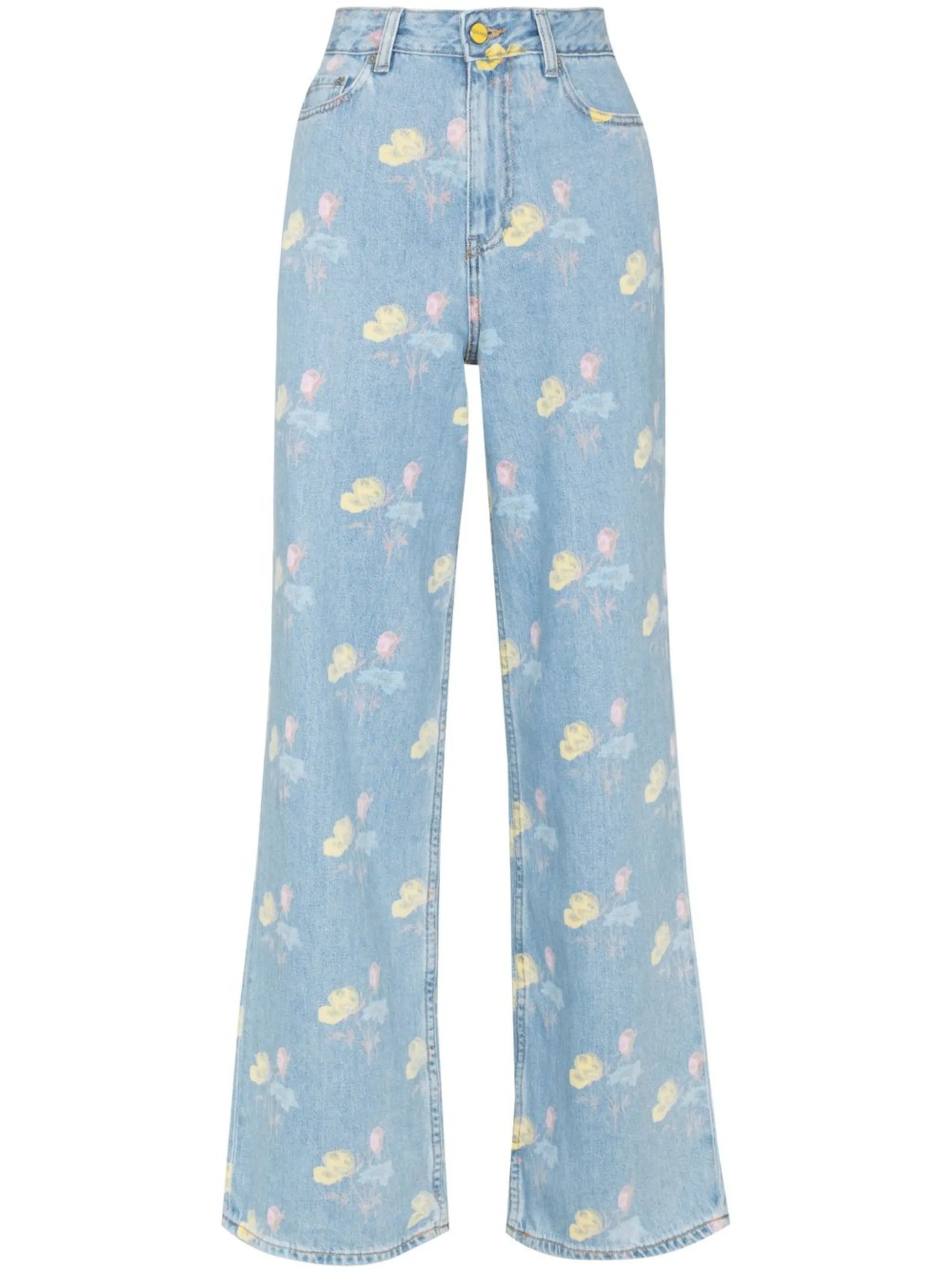 floral-print boyfriend jeans