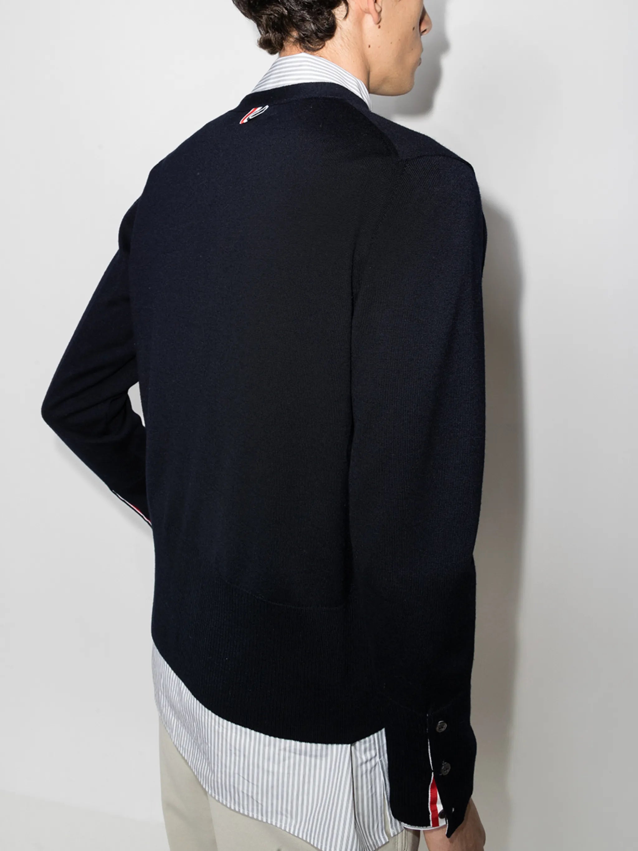 4-Bar stripe detail cardigan