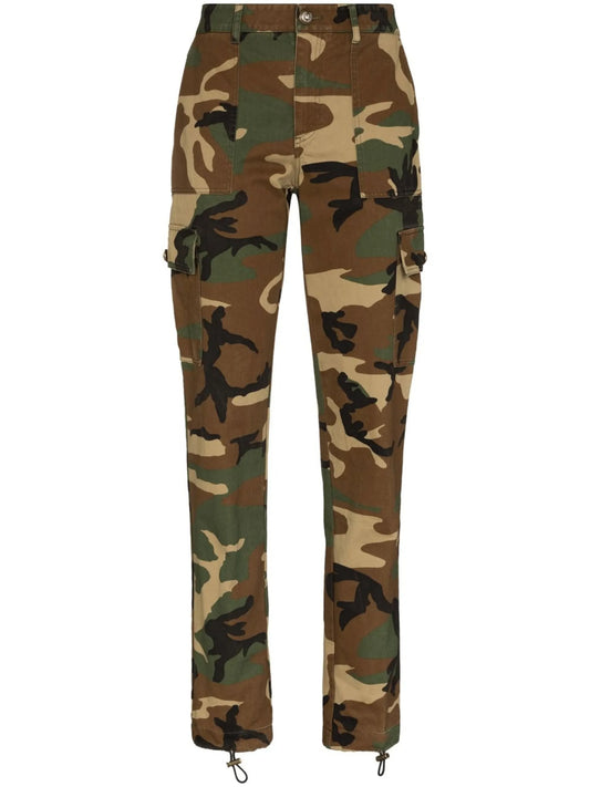 drawstring-cuff cargo trousers