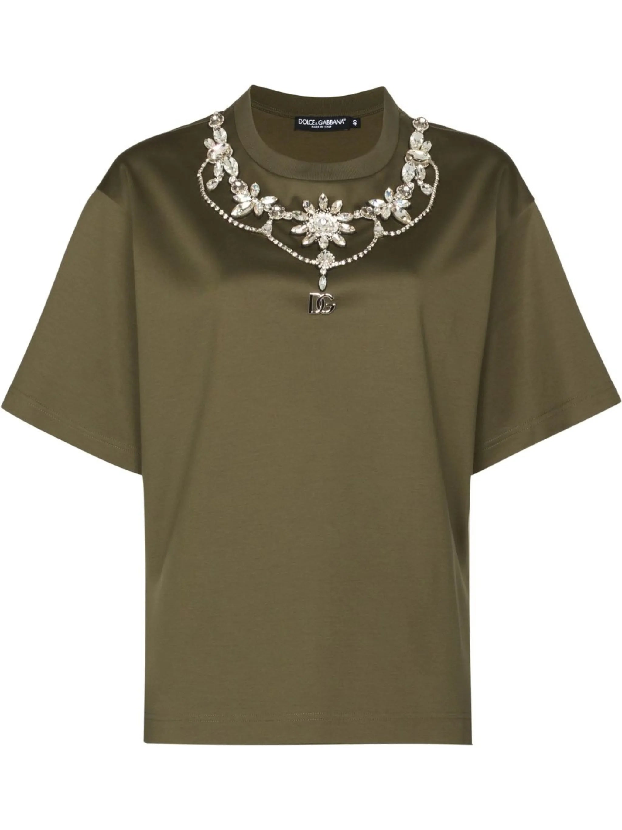 crystal-embellished short-sleeved T-shirt