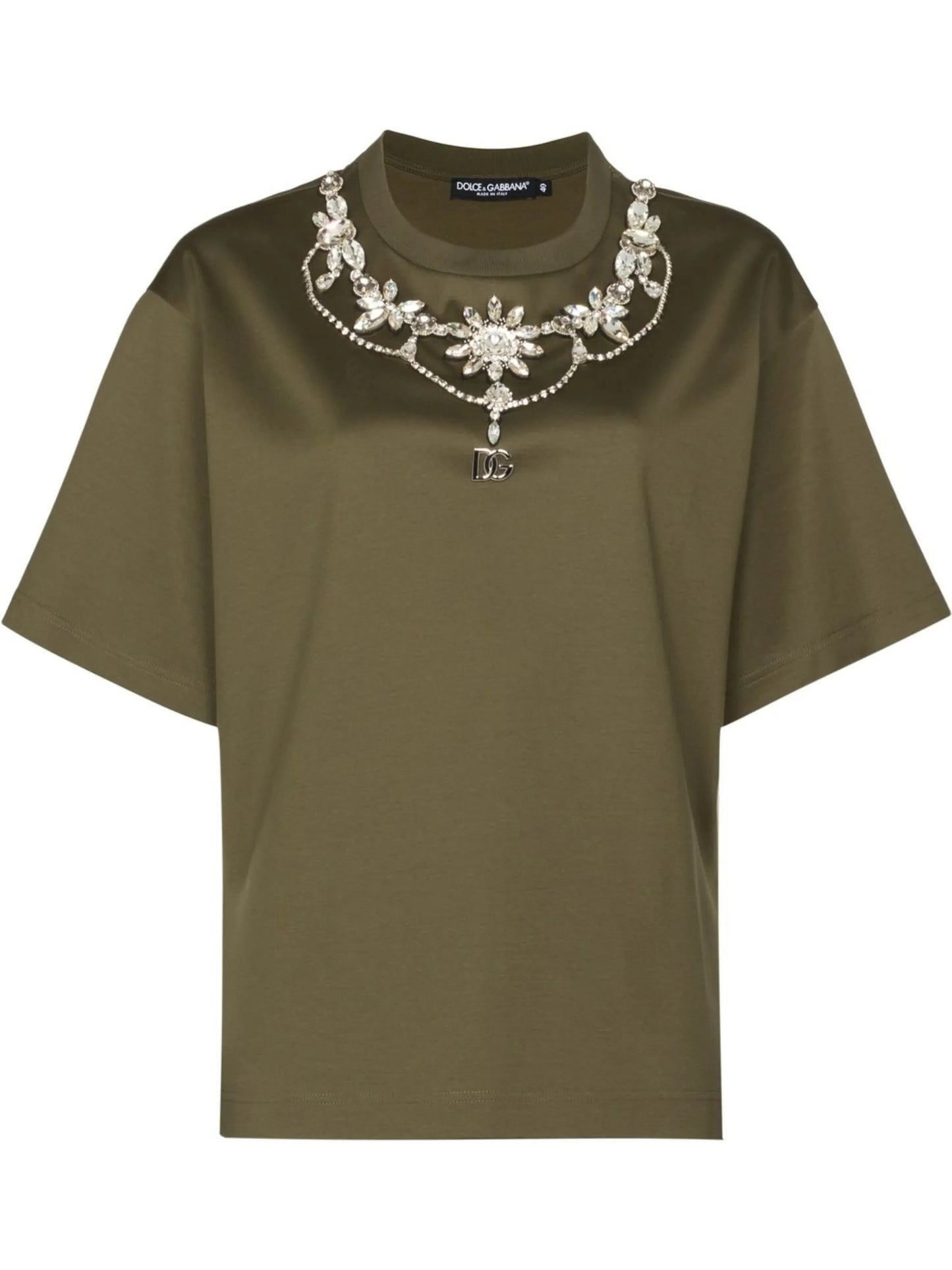 crystal-embellished short-sleeved T-shirt