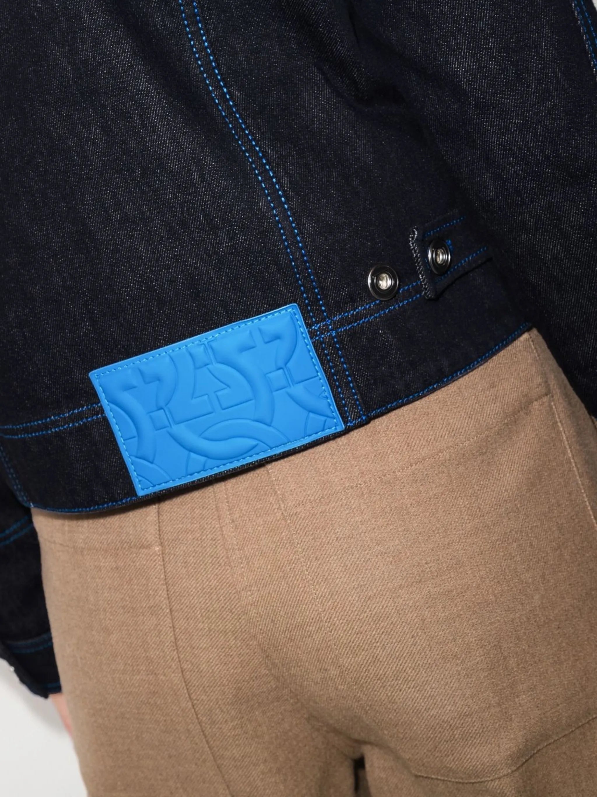 contrast-stitch denim jacket