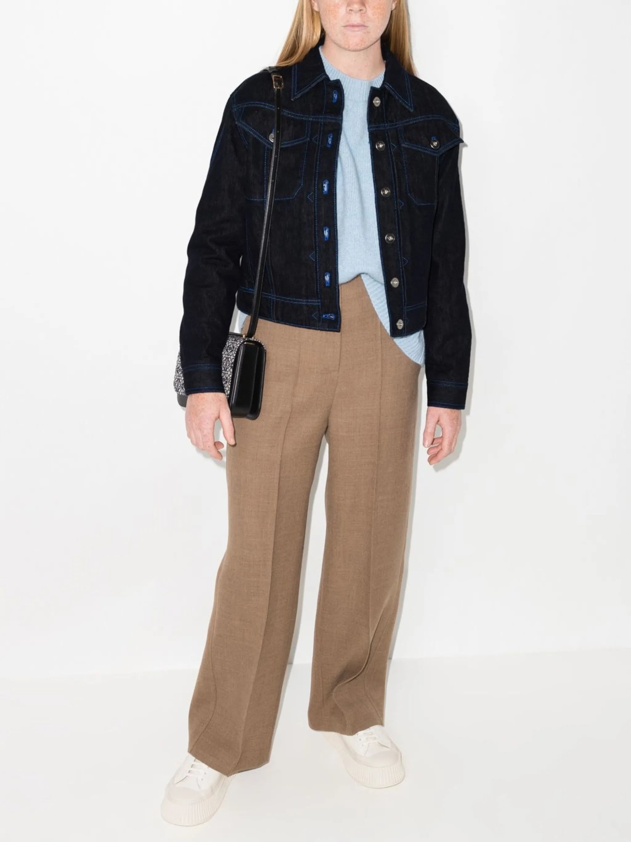 contrast-stitch denim jacket