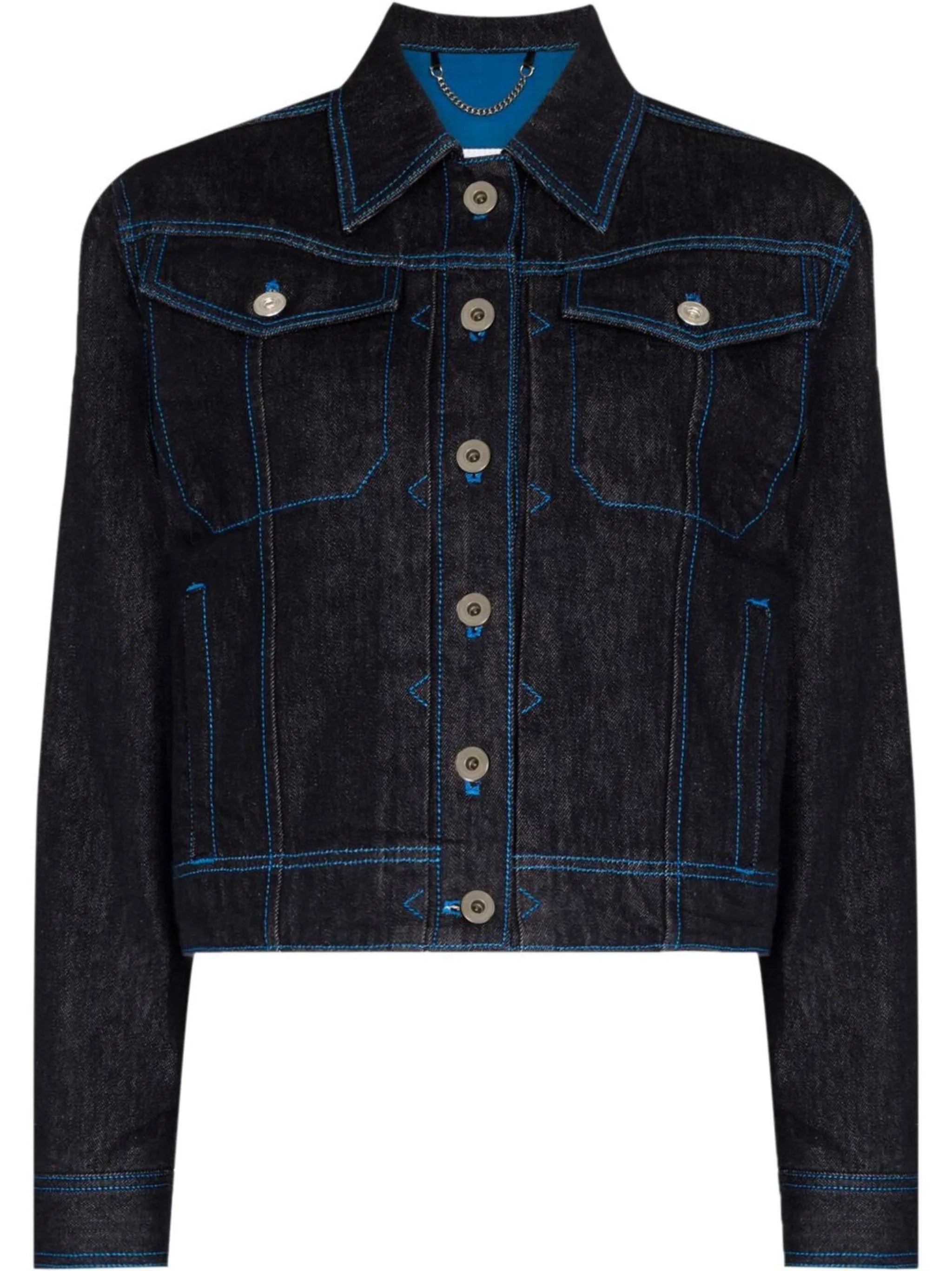 contrast-stitch denim jacket
