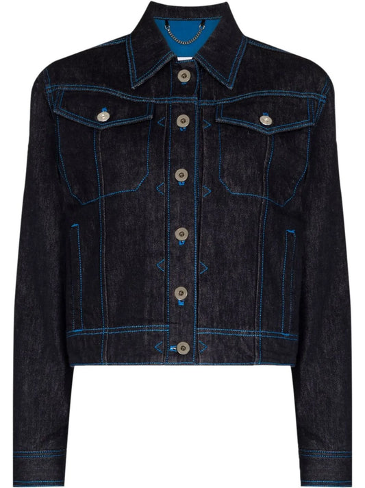 contrast-stitch denim jacket