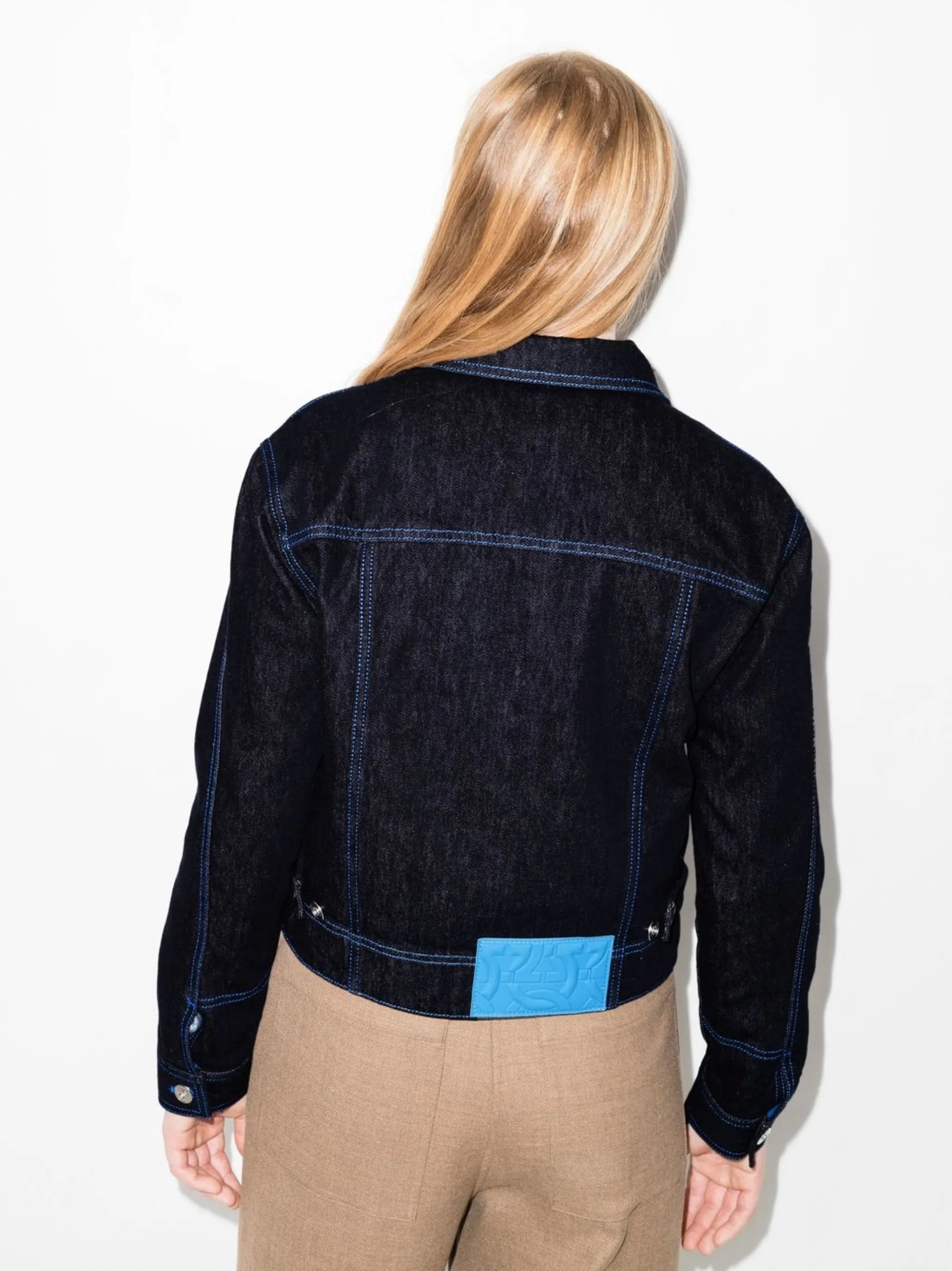 contrast-stitch denim jacket