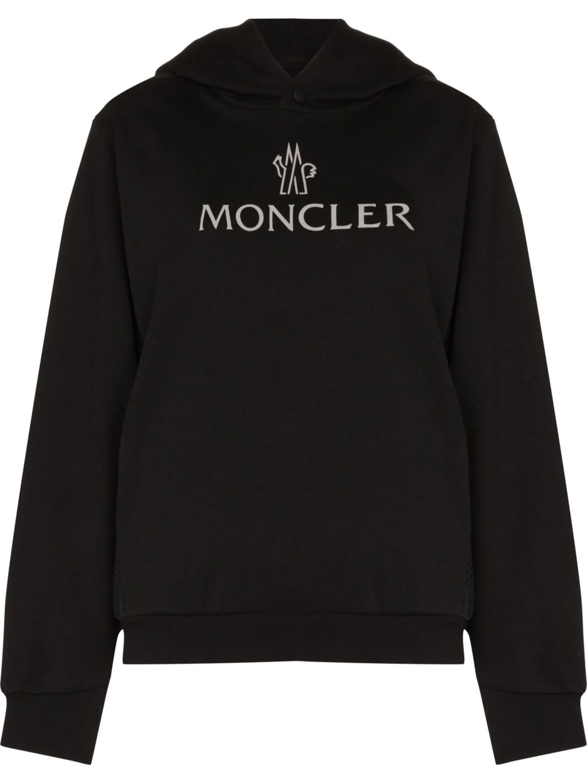 logo-print panelled hoodie