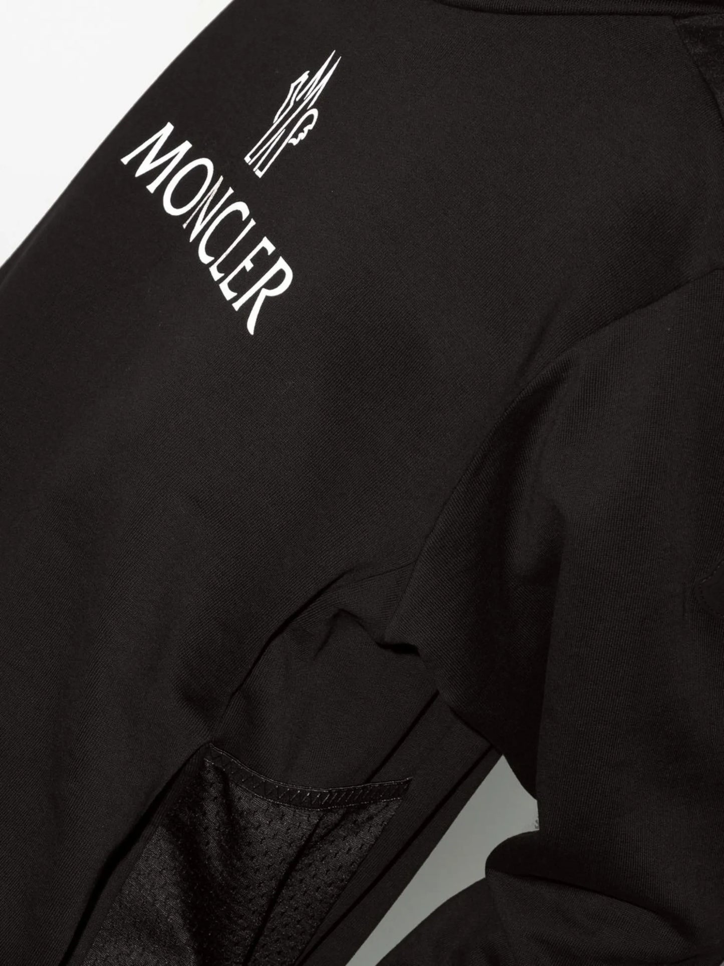 logo-print panelled hoodie